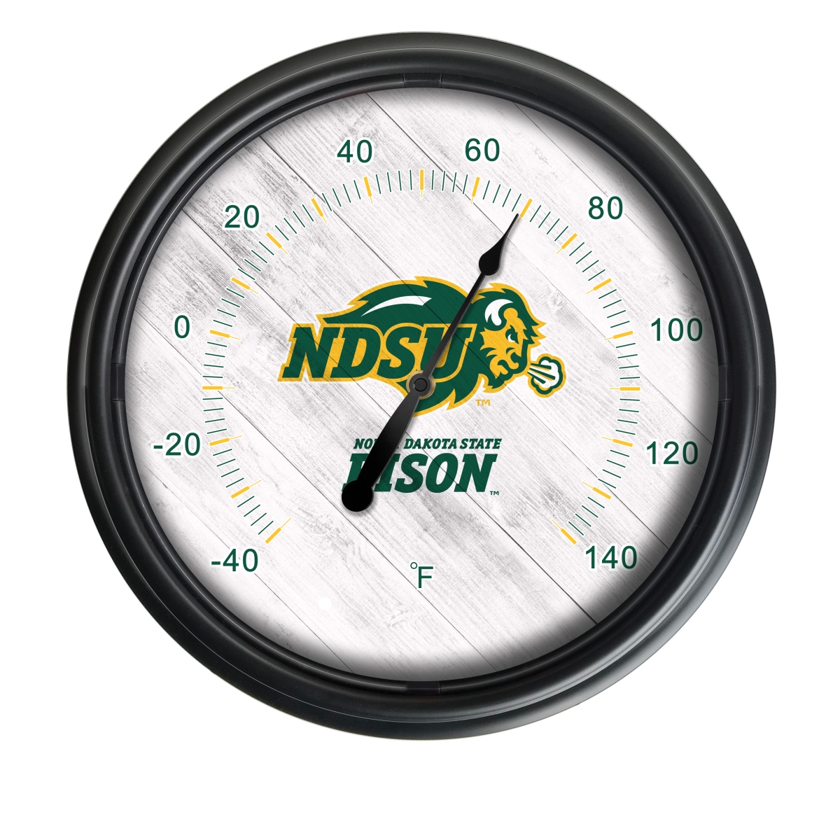 Picture of Holland Bar Stool ODThrm14BK-08NDakSt NCAA North Dakota State Bison 14 in. Dia. Indoor & Outdoor LED Thermometer&#44; Black