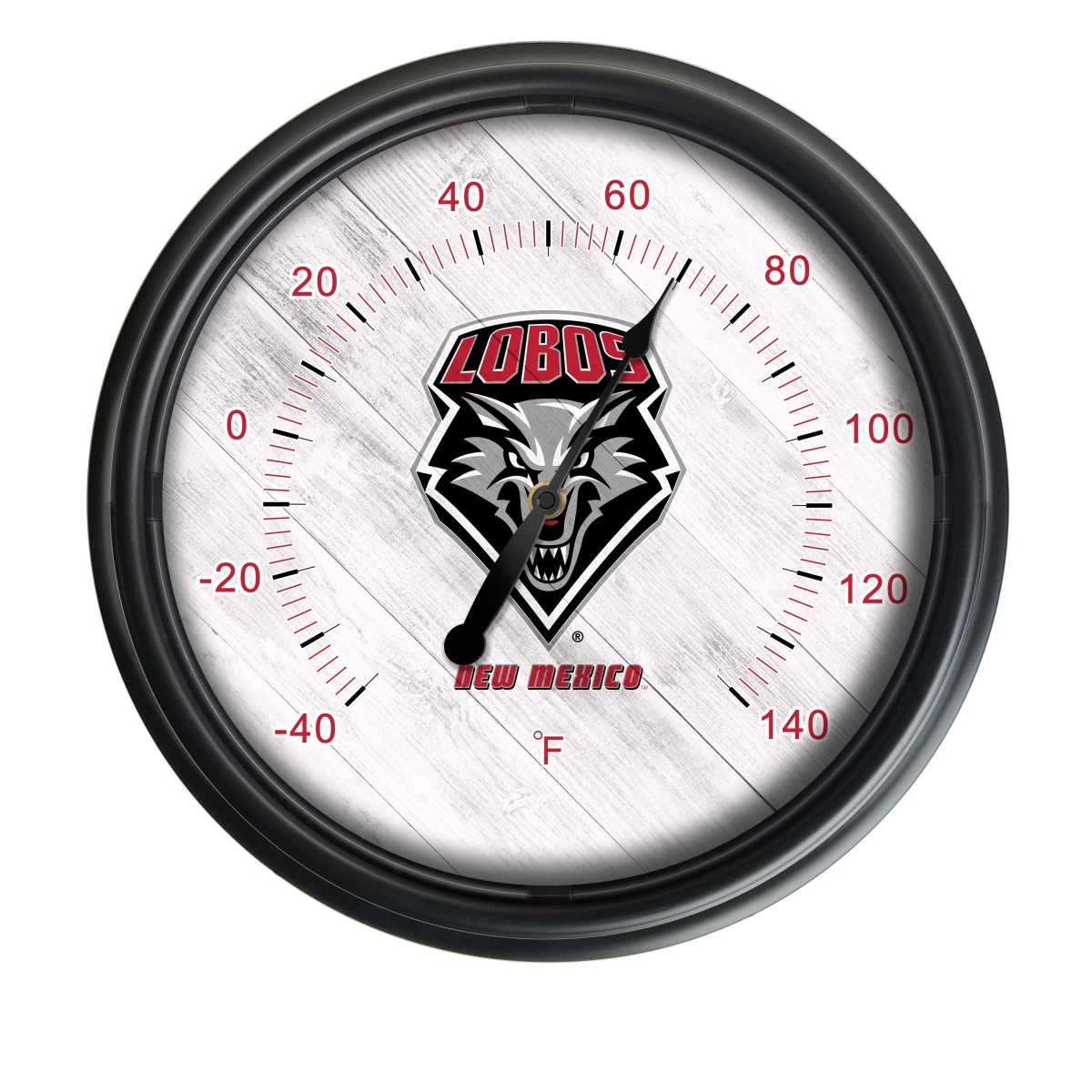 Picture of Holland Bar Stool ODThrm14BK-08NewMex NCAA New Mexico Lobos 14 in. Dia. Indoor & Outdoor LED Thermometer&#44; Black