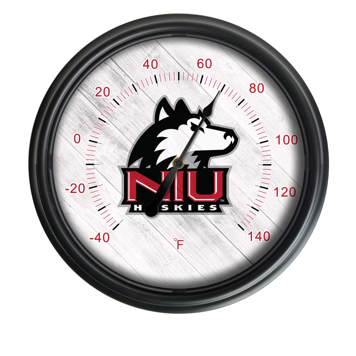 Picture of Holland Bar Stool ODThrm14BK-08NorIll NCAA Northern Illinois Huskies 14 in. Dia. Indoor & Outdoor LED Thermometer&#44; Black