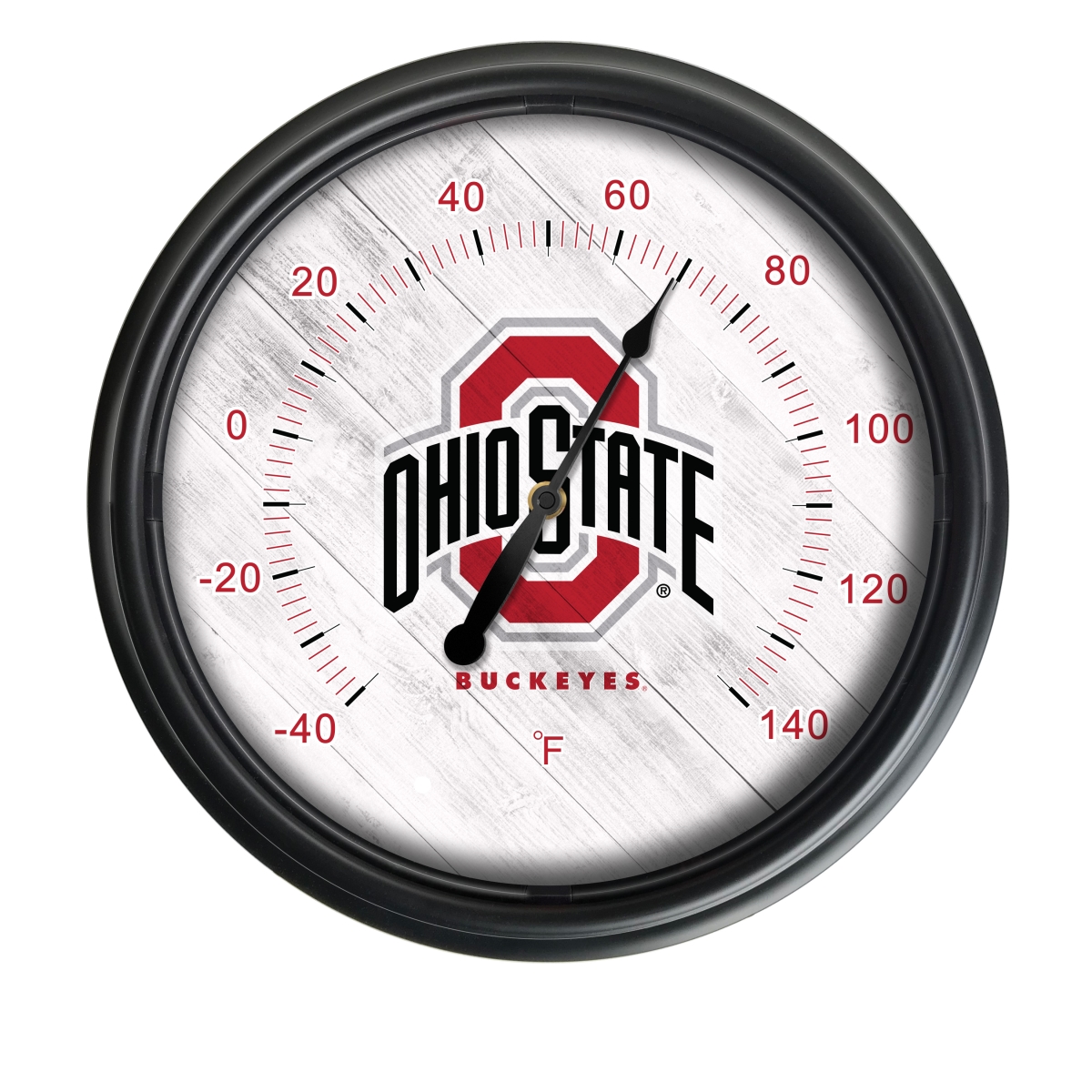 Picture of Holland Bar Stool ODThrm14BK-08OhioSt NCAA Ohio State Buckeyes 14 in. Dia. Indoor & Outdoor LED Thermometer&#44; Black