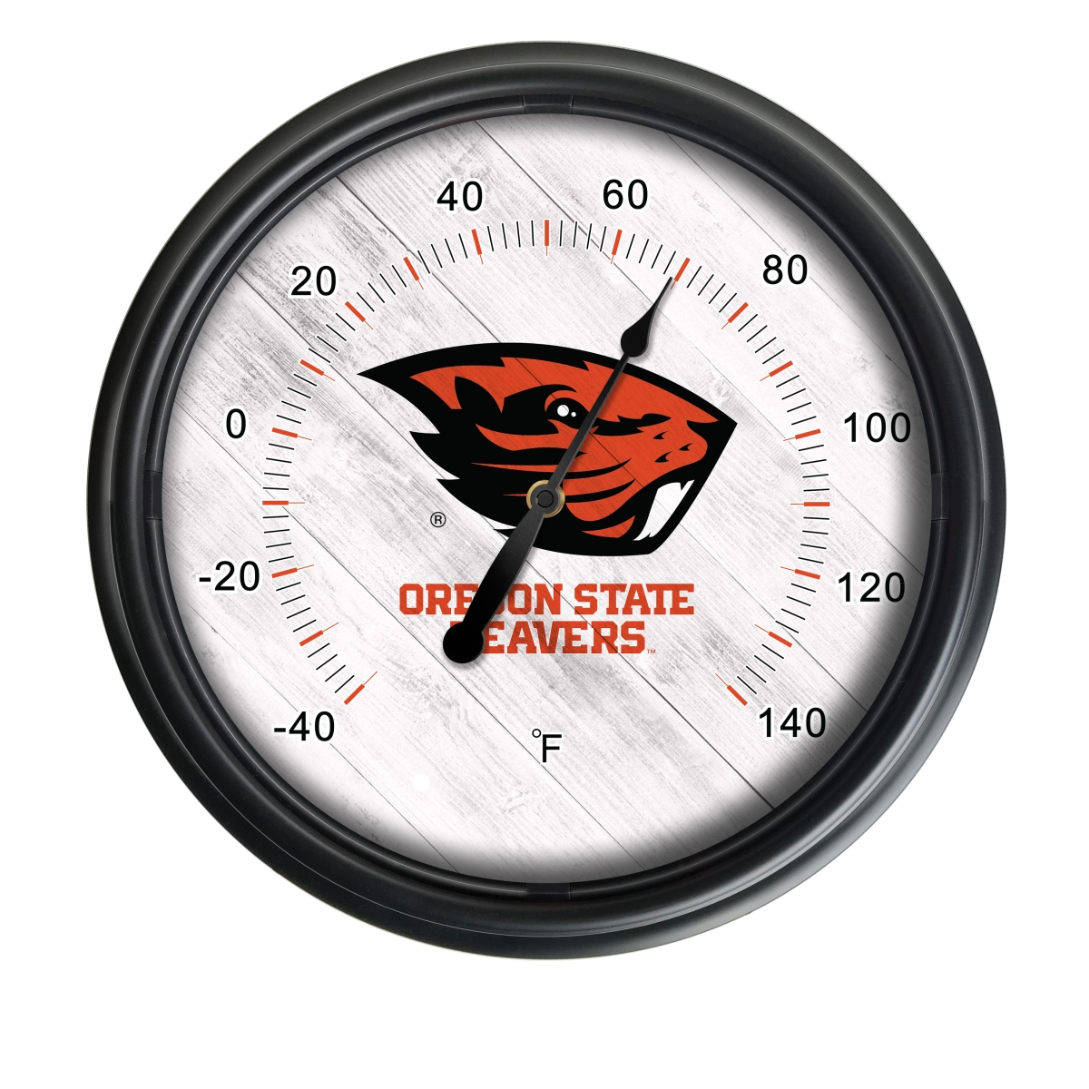 Picture of Holland Bar Stool ODThrm14BK-08OregSt NCAA Oregon State Beavers 14 in. Dia. Indoor & Outdoor LED Thermometer&#44; Black