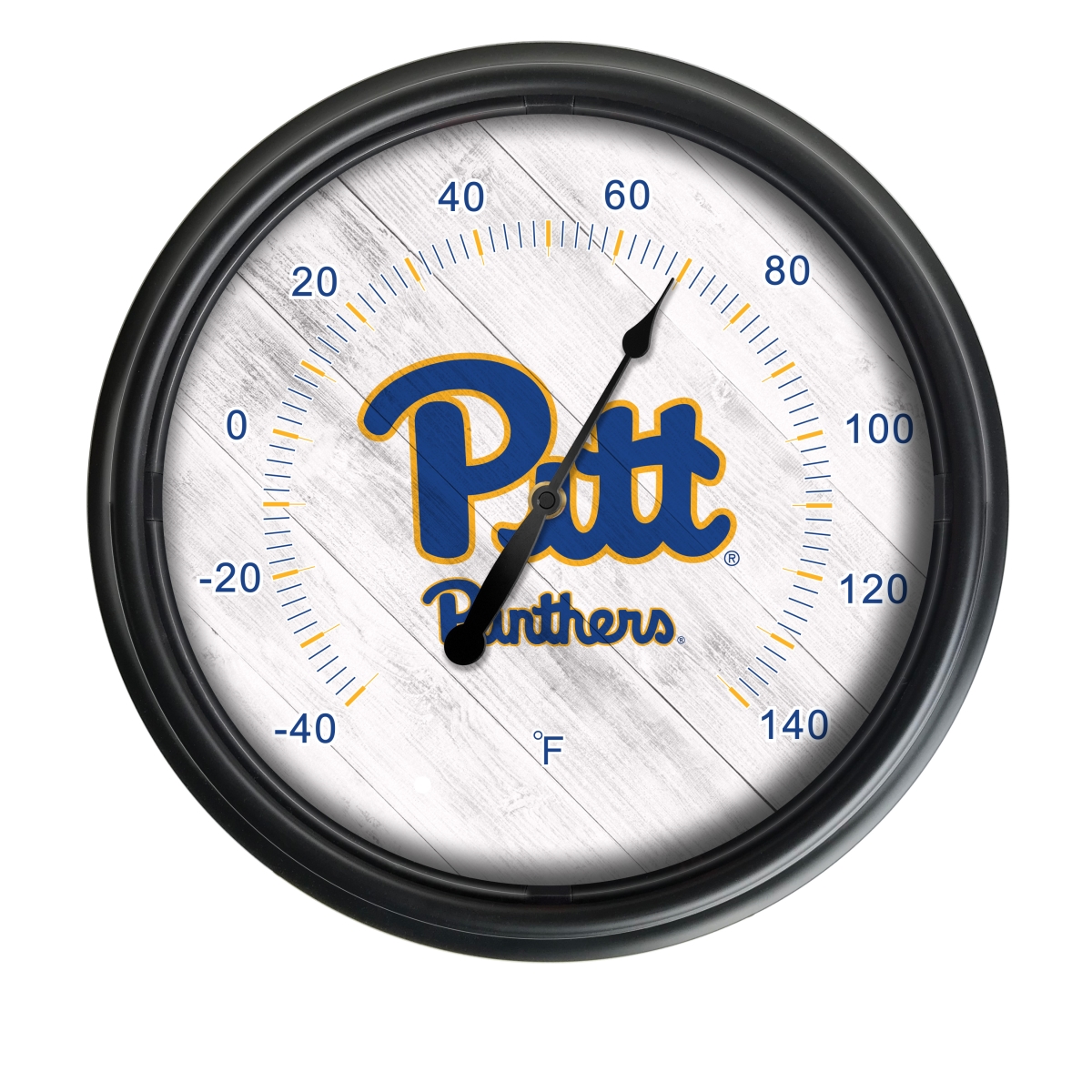 Picture of Holland Bar Stool ODThrm14BK-08Pittsb NCAA Pittsburgh Panthers 14 in. Dia. Indoor & Outdoor LED Thermometer&#44; Black
