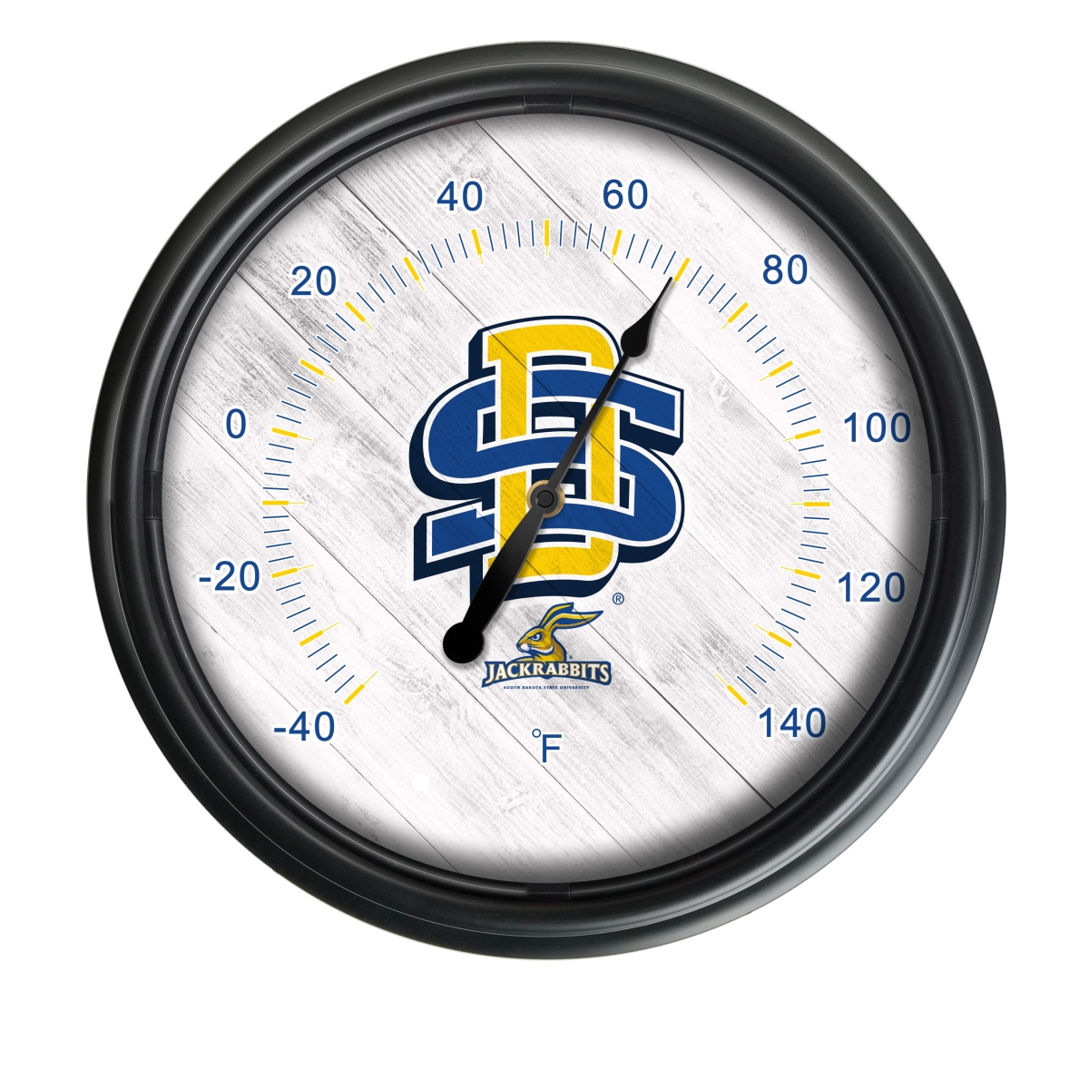 Picture of Holland Bar Stool ODThrm14BK-08SDakSt NCAA South Dakota State Jackrabbits 14 in. Dia. Indoor & Outdoor LED Thermometer&#44; Black