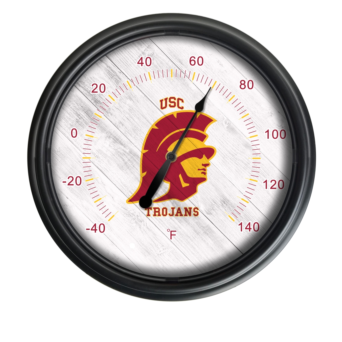 Picture of Holland Bar Stool ODThrm14BK-08SouCal NCAA University of Southern California Trojans 14 in. Dia. Indoor & Outdoor LED Thermometer&#44; Black