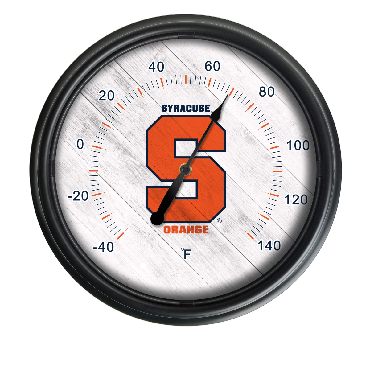 Picture of Holland Bar Stool ODThrm14BK-08Syrcse NCAA Syracuse Orange 14 in. Dia. Indoor & Outdoor LED Thermometer&#44; Black