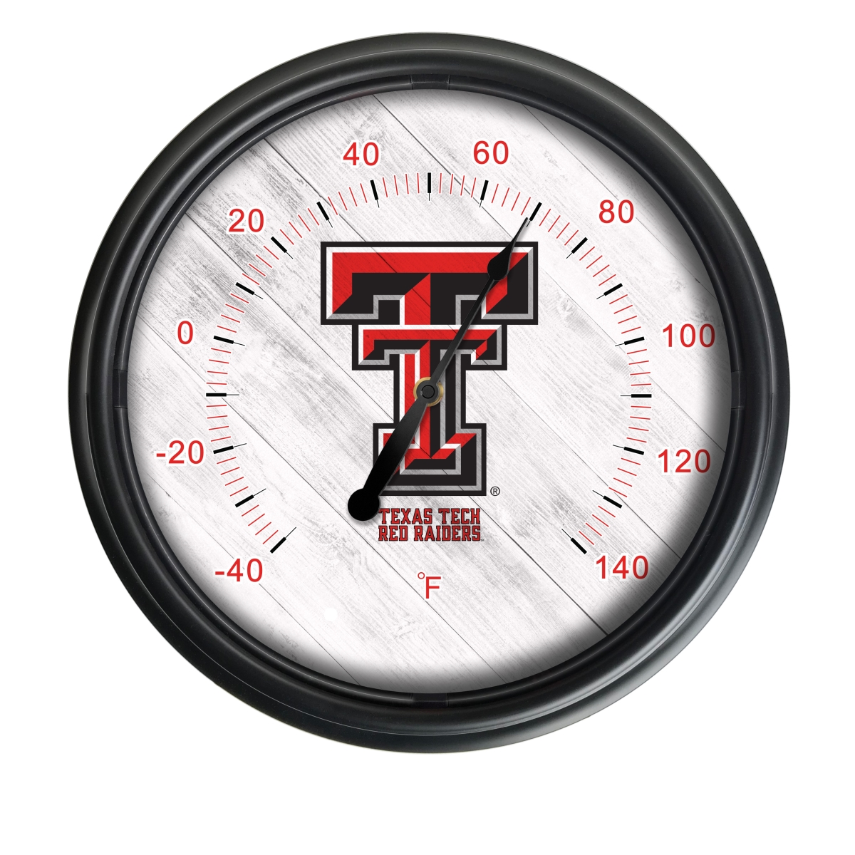 Picture of Holland Bar Stool ODThrm14BK-08TXTech NCAA Texas Tech Red Raiders 14 in. Dia. Indoor & Outdoor LED Thermometer&#44; Black