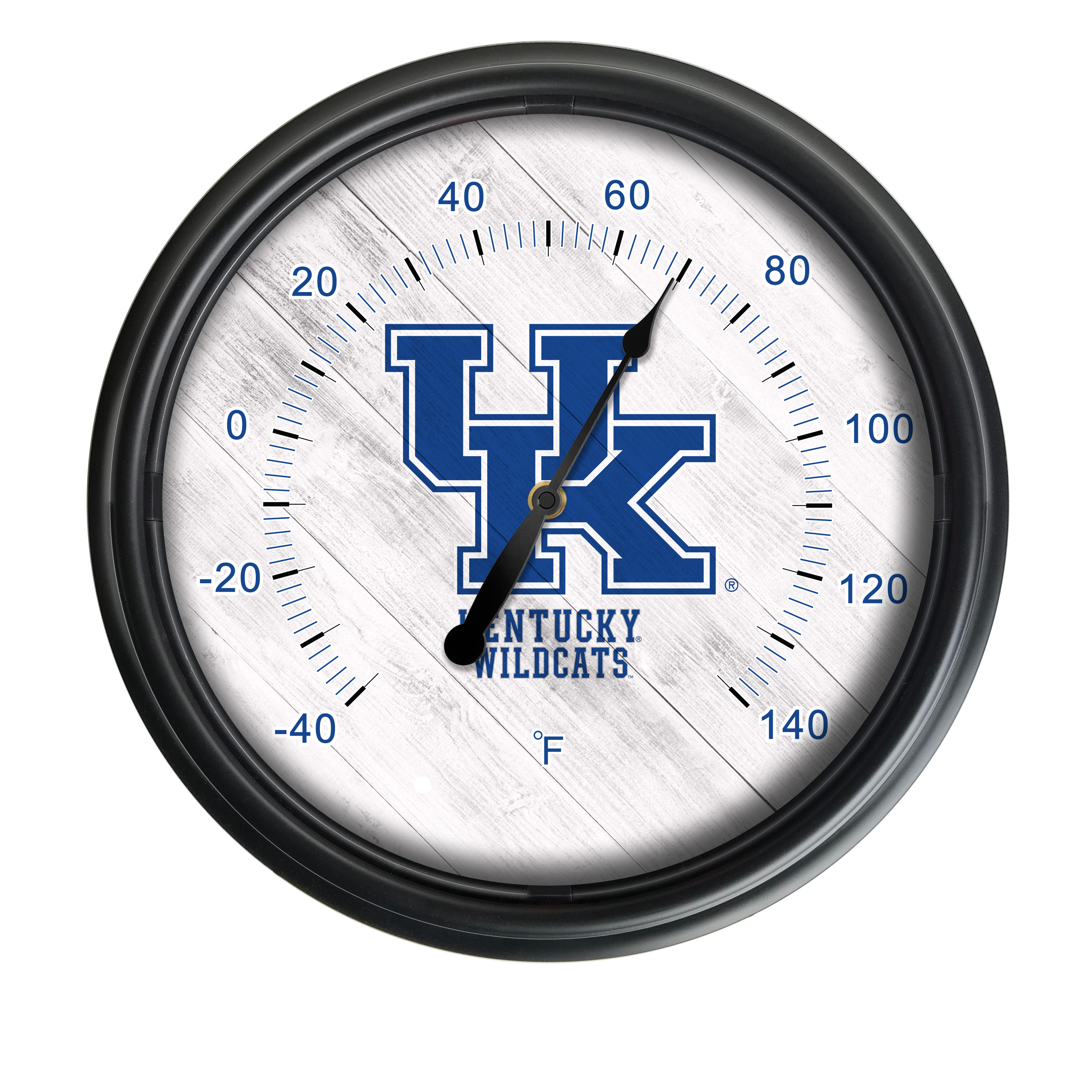 ODThrm14BK-08UKY-UK NCAA Kentucky Wildcats 14 in. Dia. Indoor & Outdoor LED Thermometer, Black