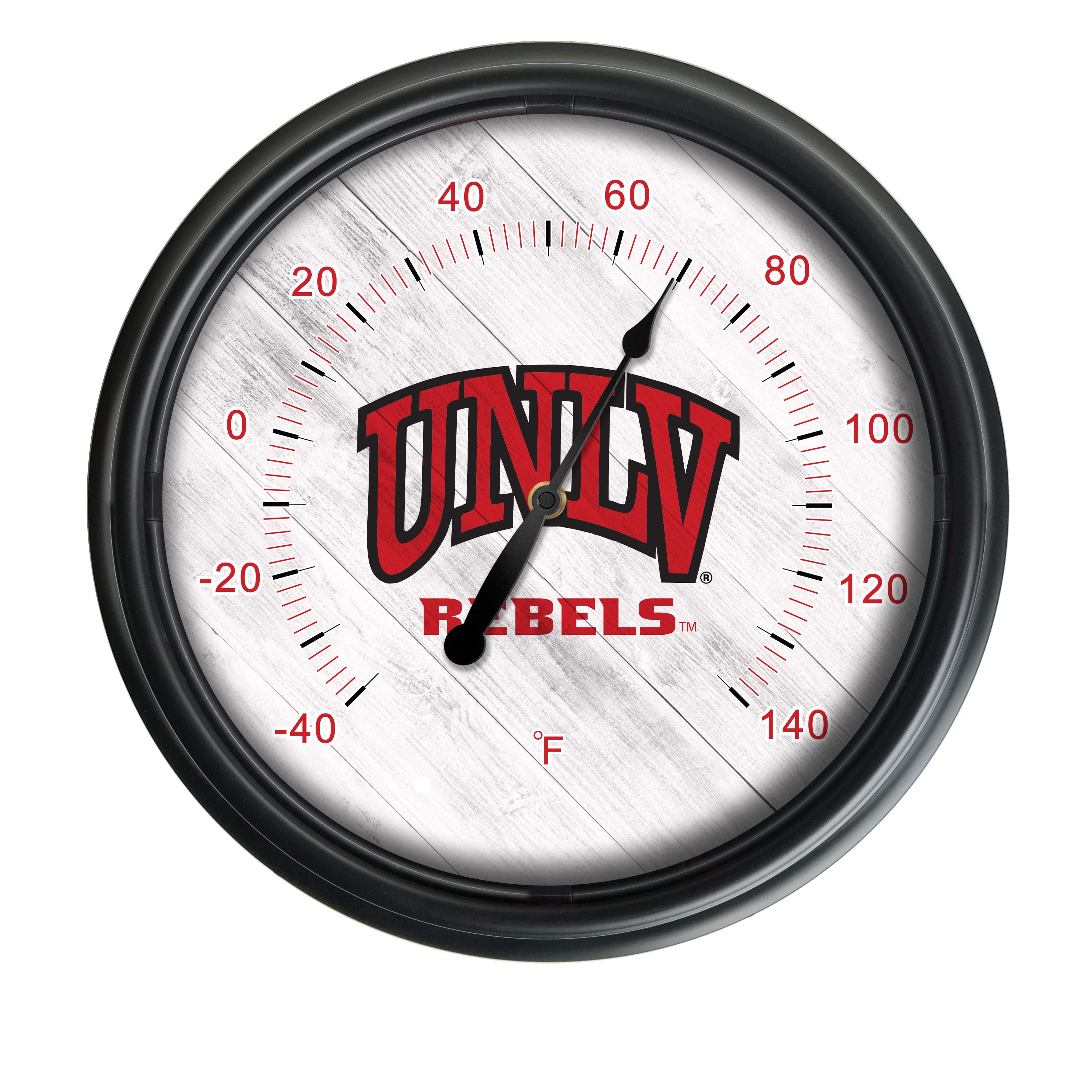 Picture of Holland Bar Stool ODThrm14BK-08UNevLV NCAA University of Nevada Las Vegas Rebels 14 in. Dia. Indoor & Outdoor LED Thermometer&#44; Black