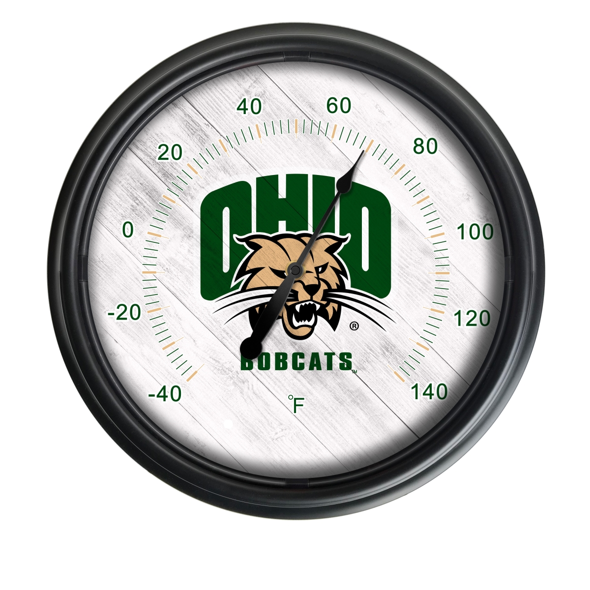 Picture of Holland Bar Stool ODThrm14BK-08UnivOH NCAA Ohio Bobcats 14 in. Dia. Indoor & Outdoor LED Thermometer&#44; Black
