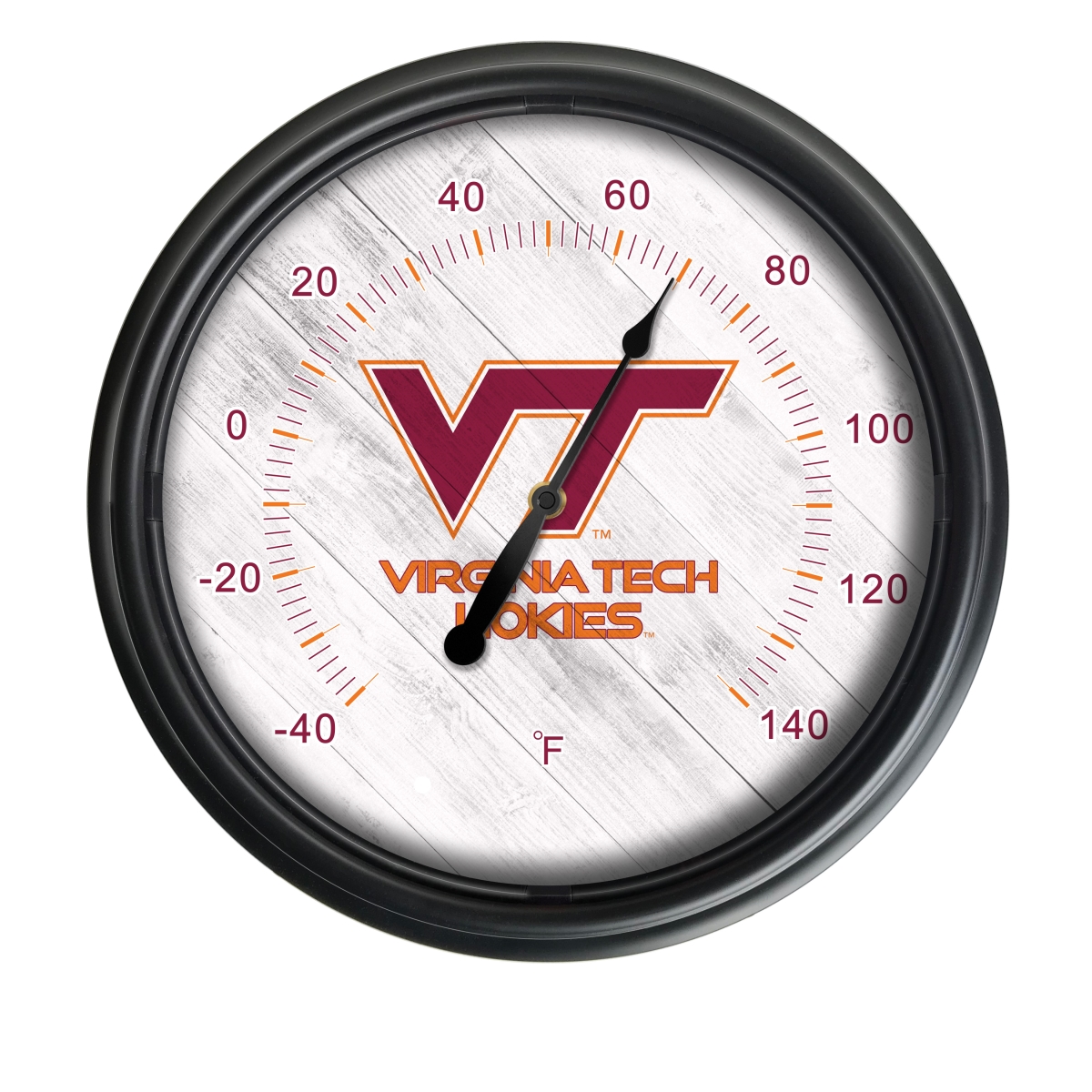 Picture of Holland Bar Stool ODThrm14BK-08VATech NCAA Virginia Tech Hokies 14 in. Dia. Indoor & Outdoor LED Thermometer&#44; Black
