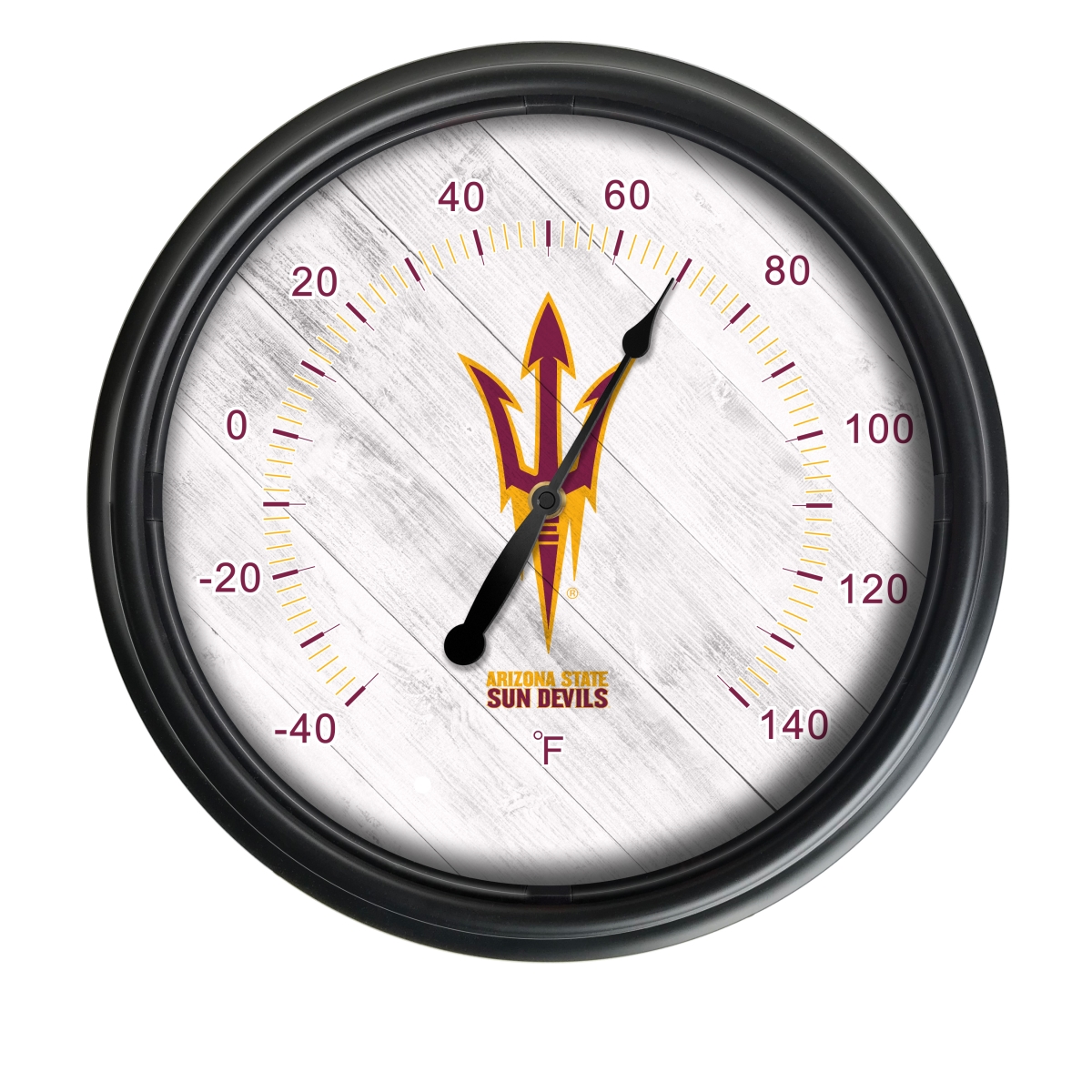 Picture of Holland Bar Stool ODThrm14BK-08ArizSt-F NCAA Arizona State Sun Devils 14 in. Dia. Indoor & Outdoor LED Thermometer&#44; Black