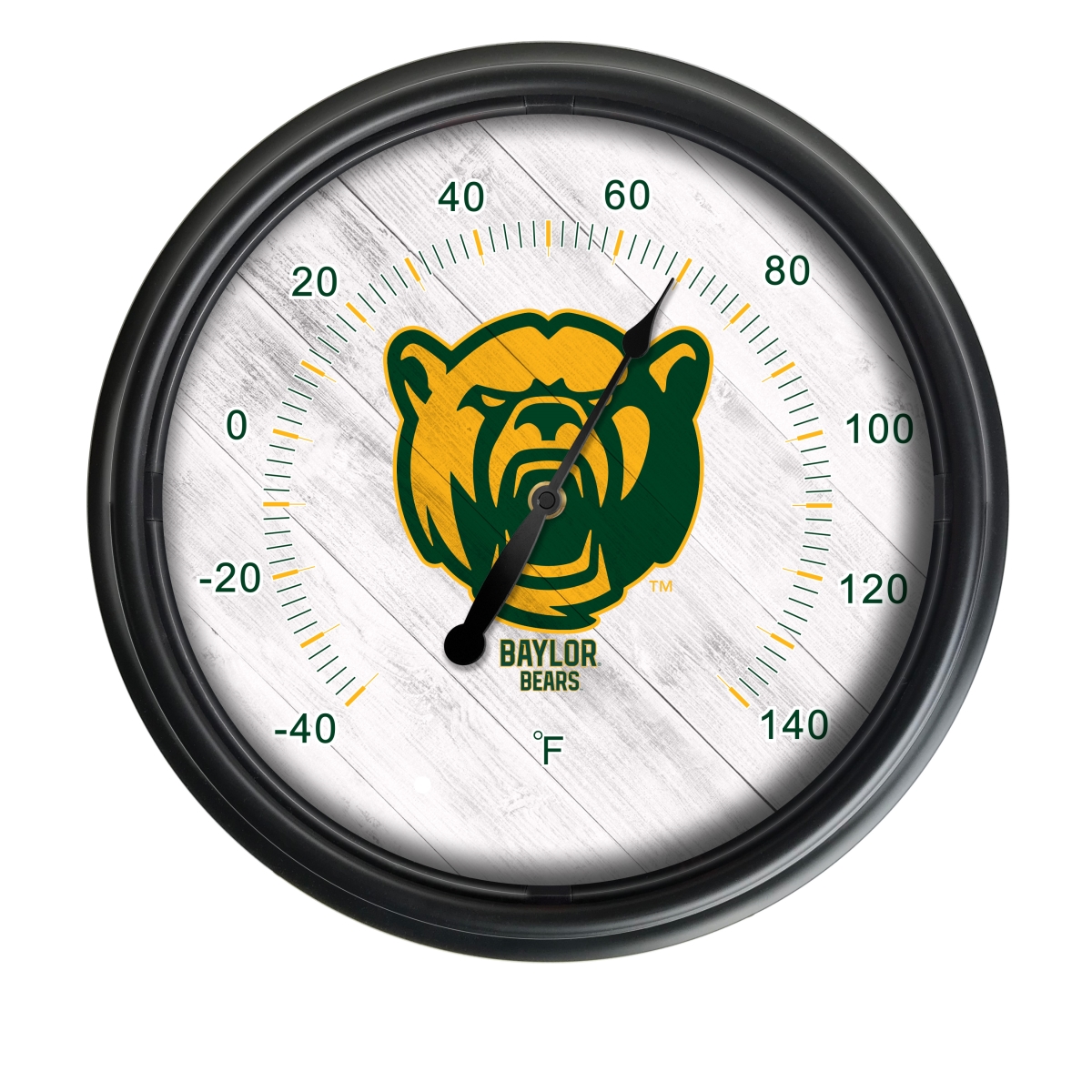 Picture of Holland Bar Stool ODThrm14BK-08Baylor NCAA Baylor Bears 14 in. Dia. Indoor & Outdoor LED Thermometer&#44; Black