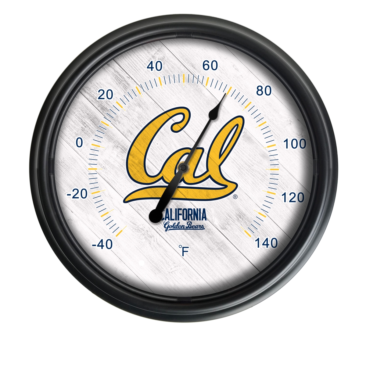 Picture of Holland Bar Stool ODThrm14BK-08Cal-Un NCAA California Golden Bears 14 in. Dia. Indoor & Outdoor LED Thermometer&#44; Black