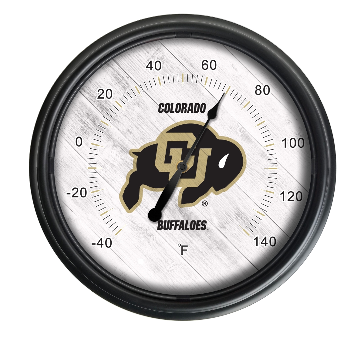 Picture of Holland Bar Stool ODThrm14BK-08ColoUn NCAA Colorado Buffaloes 14 in. Dia. Indoor & Outdoor LED Thermometer&#44; Black
