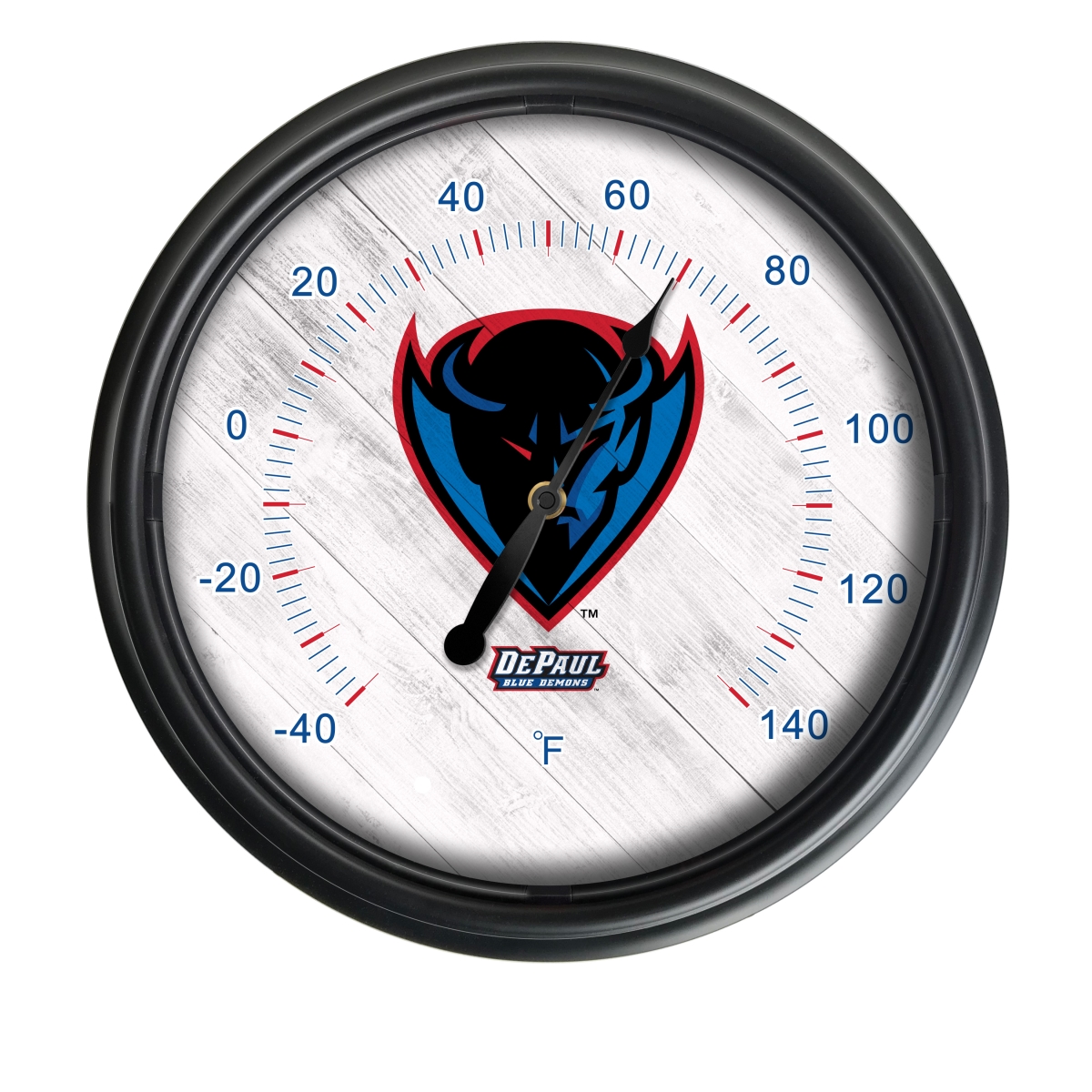 Picture of Holland Bar Stool ODThrm14BK-08DePaul NCAA DePaul Blue Demons 14 in. Dia. Indoor & Outdoor LED Thermometer&#44; Black