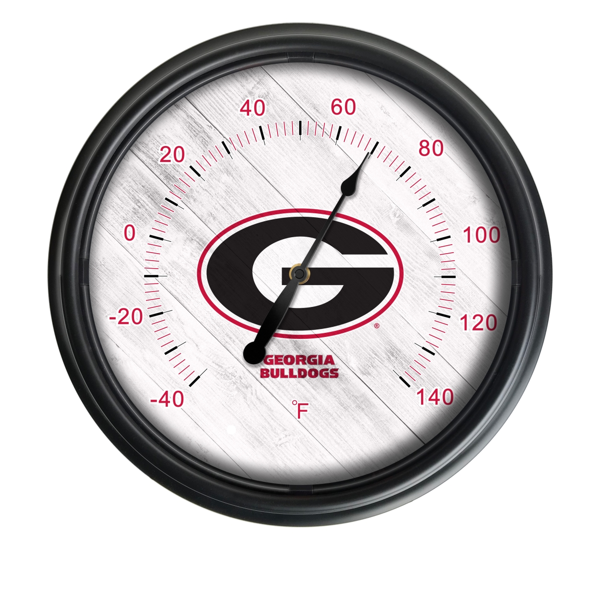 Picture of Holland Bar Stool ODThrm14BK-08GA-G NCAA Georgia Bulldog 14 in. Dia. Indoor & Outdoor LED Thermometer&#44; Black