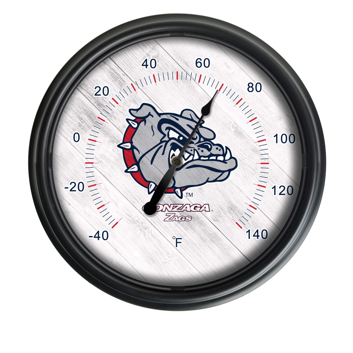 Picture of Holland Bar Stool ODThrm14BK-08Gonzga NCAA Gonzaga Zags 14 in. Dia. Indoor & Outdoor LED Thermometer&#44; Black