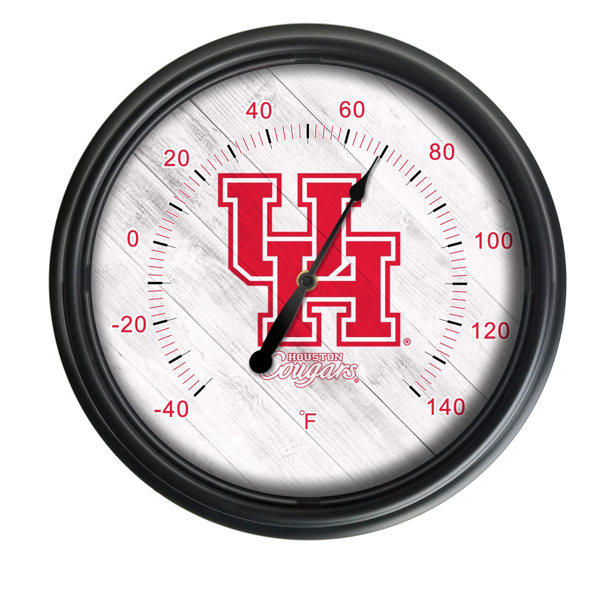 Picture of Holland Bar Stool ODThrm14BK-08Houston NCAA Houston Cougars 14 in. Dia. Indoor & Outdoor LED Thermometer&#44; Black