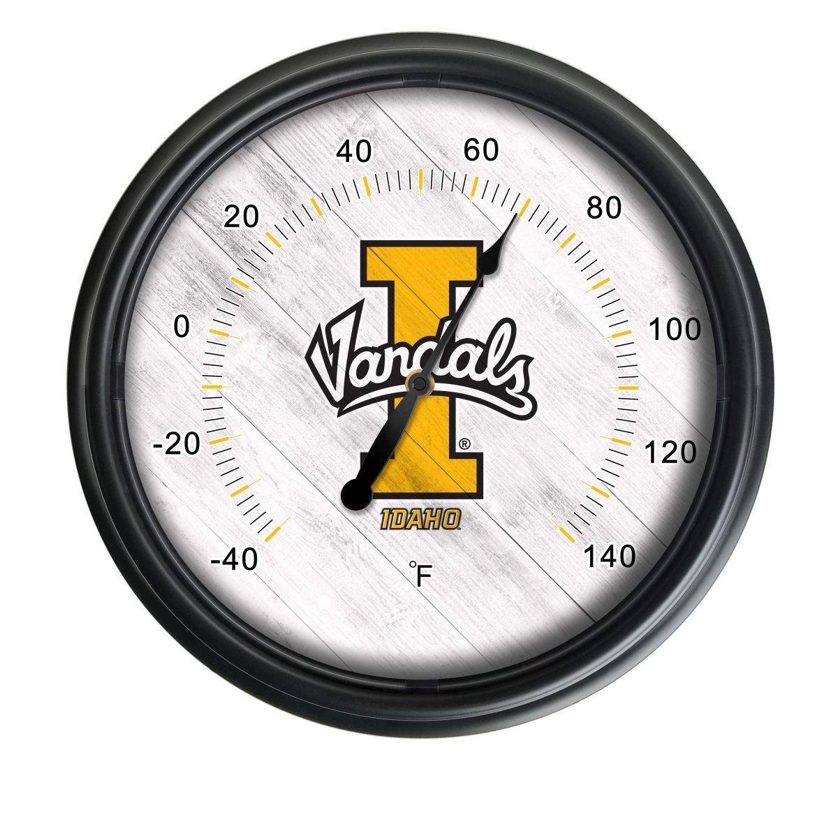 Picture of Holland Bar Stool ODThrm14BK-08IdahoU NCAA Idaho Vandals 14 in. Dia. Indoor & Outdoor LED Thermometer&#44; Black