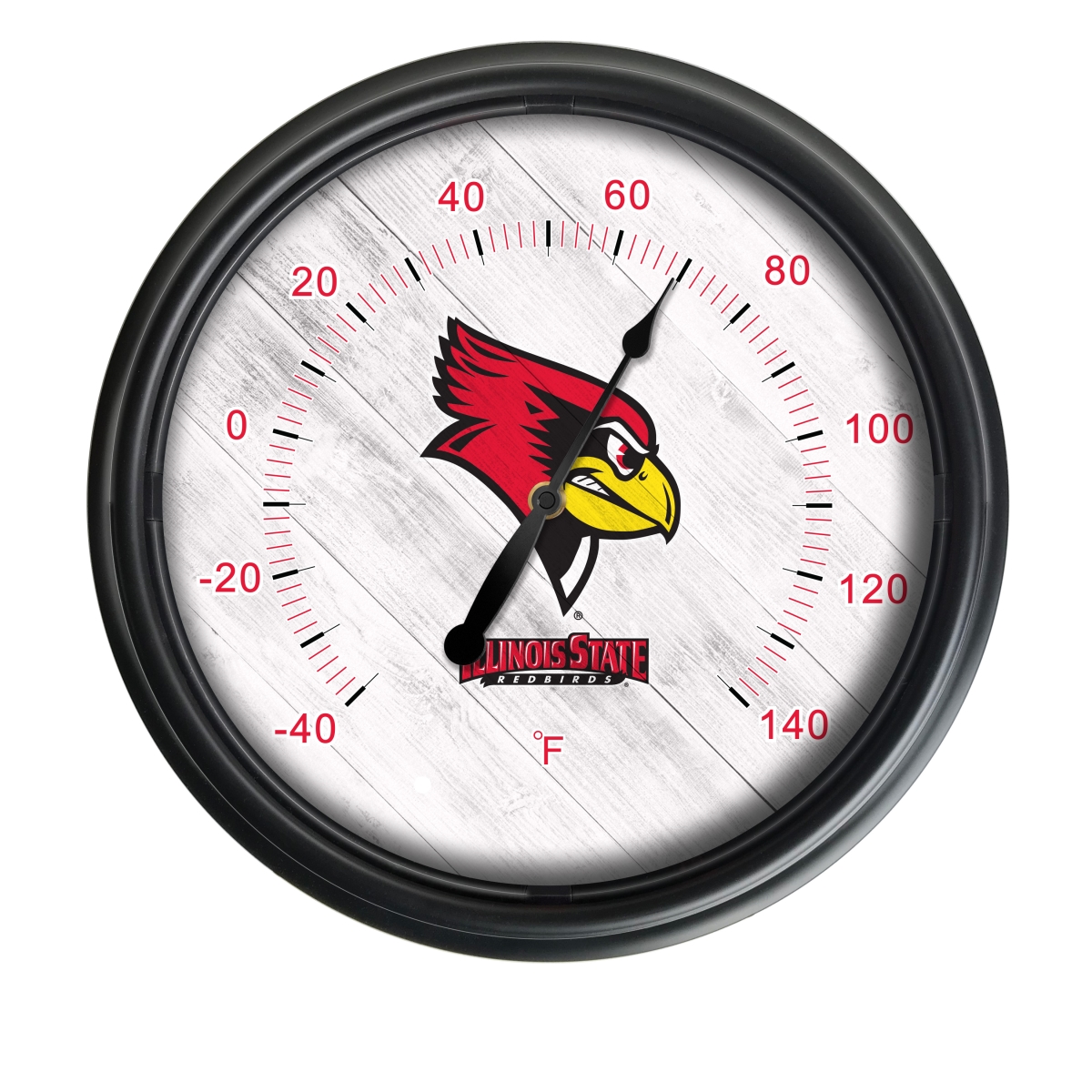 Picture of Holland Bar Stool ODThrm14BK-08IllStU NCAA Illinois State Redbirds 14 in. Dia. Indoor & Outdoor LED Thermometer&#44; Black