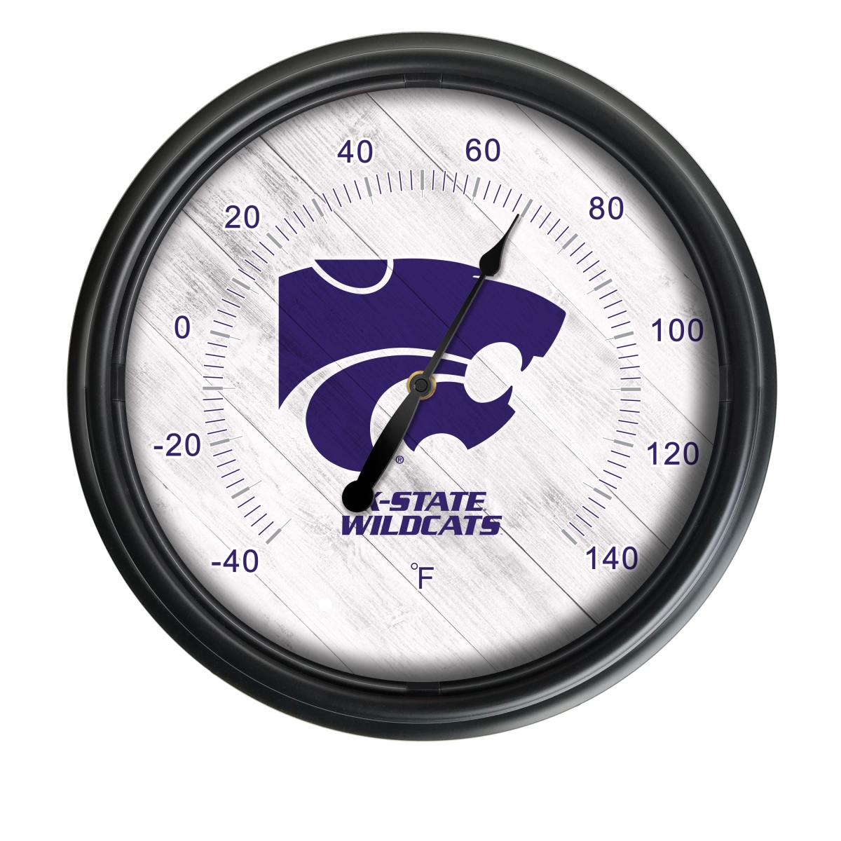Picture of Holland Bar Stool ODThrm14BK-08KnsasS NCAA Kansas State Wildcats 14 in. Dia. Indoor & Outdoor LED Thermometer&#44; Black