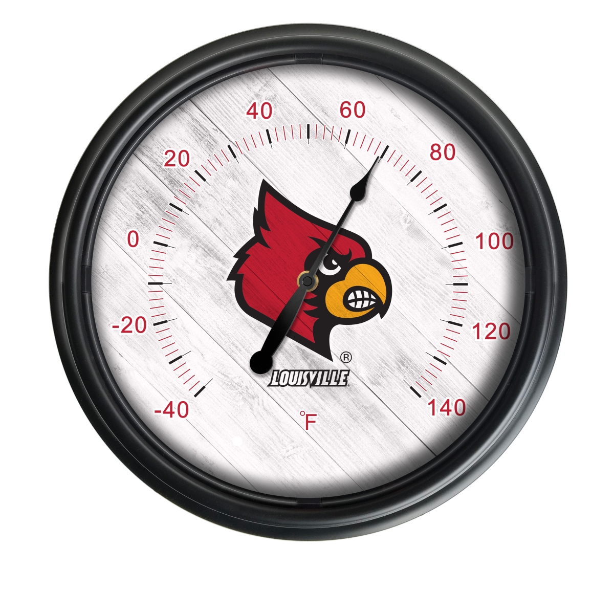 Picture of Holland Bar Stool ODThrm14BK-08Lville NCAA Louisville Cardinals 14 in. Dia. Indoor & Outdoor LED Thermometer&#44; Black