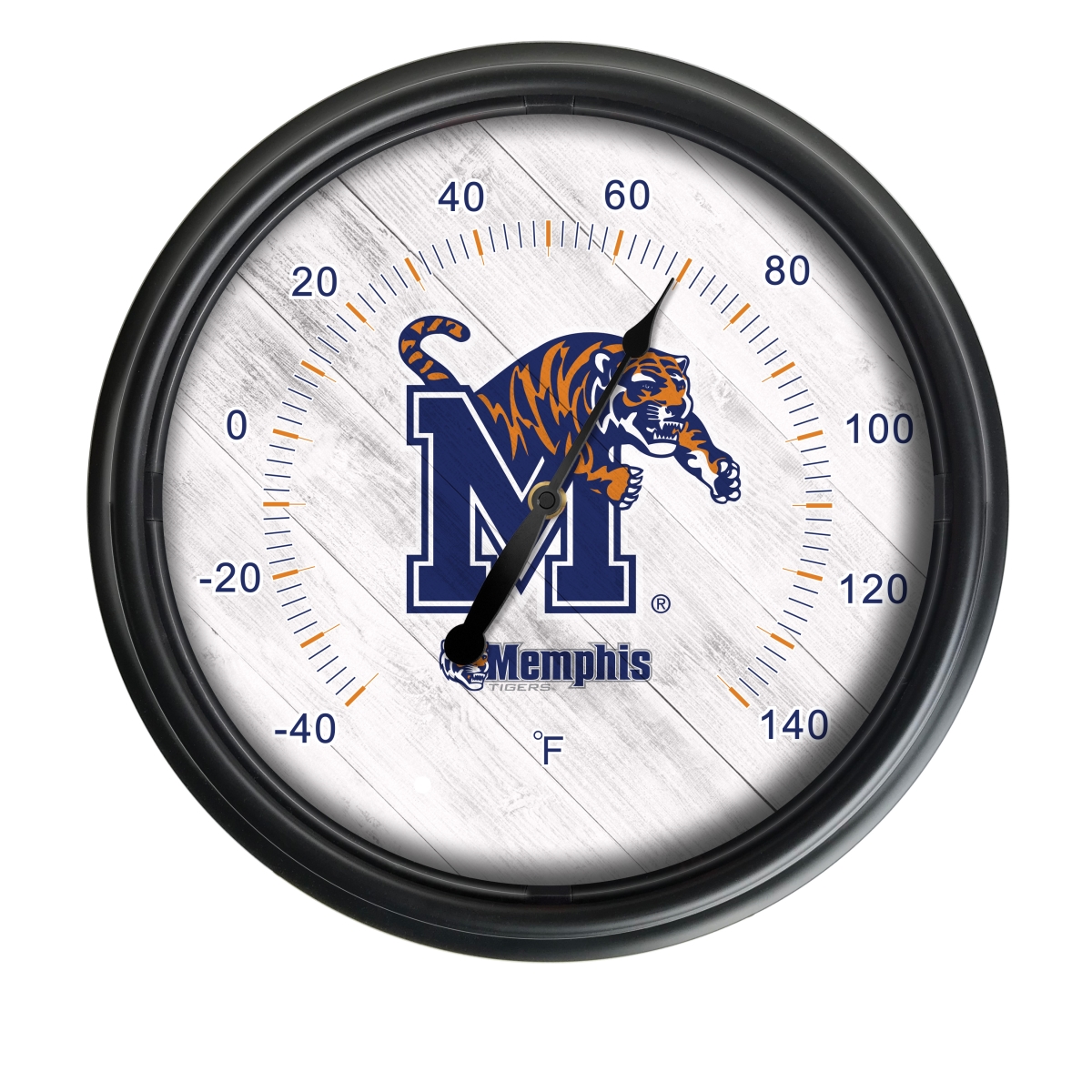 Picture of Holland Bar Stool ODThrm14BK-08Memphs NCAA Memphis Tigers 14 in. Dia. Indoor & Outdoor LED Thermometer&#44; Black