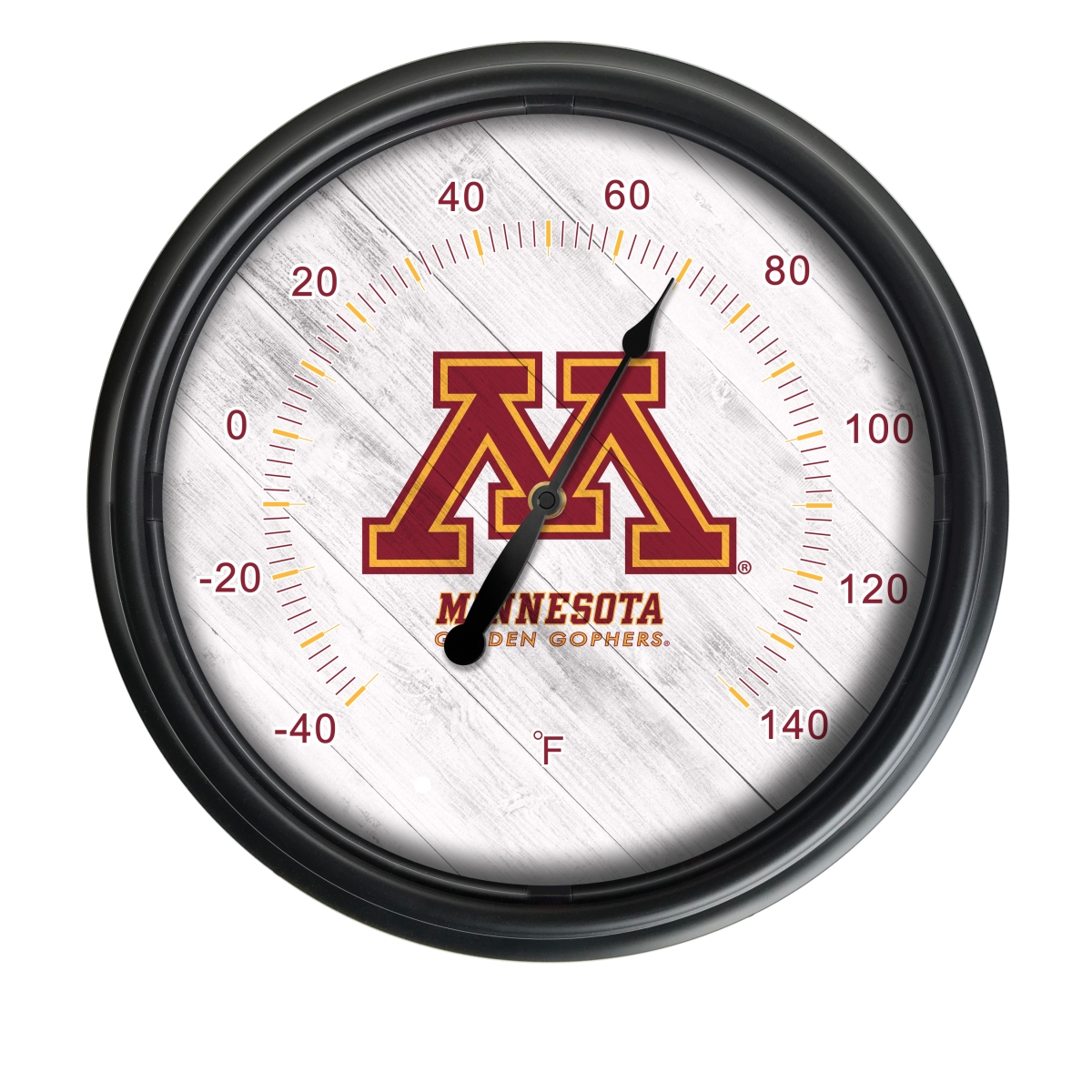 Picture of Holland Bar Stool ODThrm14BK-08MinnUn NCAA Minnesota Golden Gophers 14 in. Dia. Indoor & Outdoor LED Thermometer&#44; Black