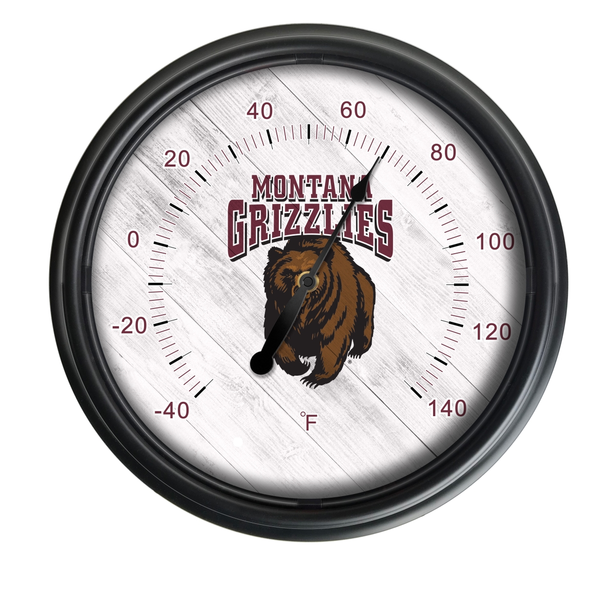 Picture of Holland Bar Stool ODThrm14BK-08MontUn NCAA Montana Grizzlies 14 in. Dia. Indoor & Outdoor LED Thermometer&#44; Black