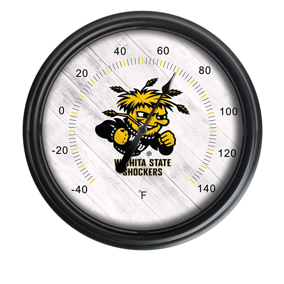Picture of Holland Bar Stool ODThrm14BK-08WichSt NCAA Wichita State Shockers 14 in. Dia. Indoor & Outdoor LED Thermometer&#44; Black