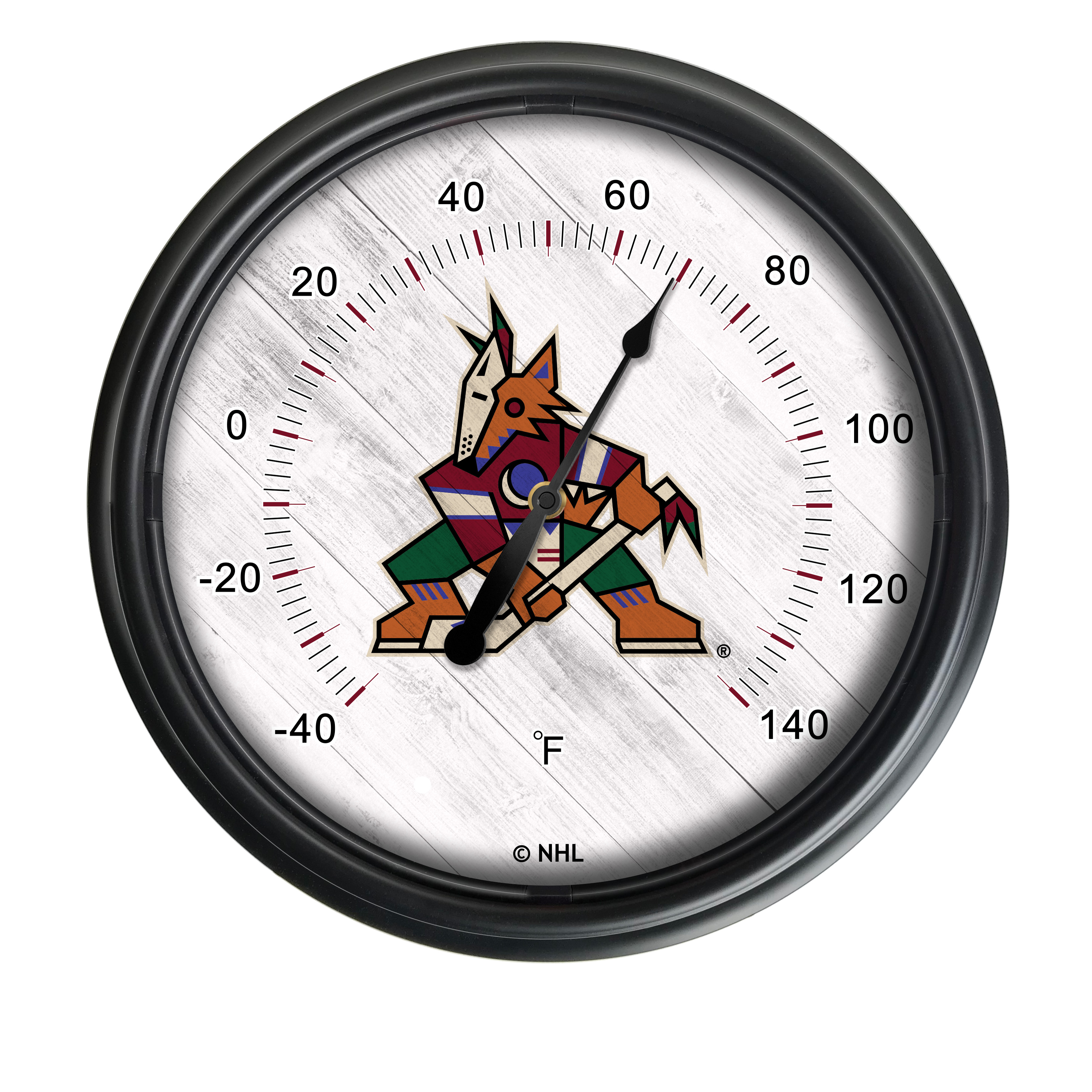 Picture of Holland Bar Stool ODThrm14BK-08AriCoy NHL Arizona Coyotes 14 in. Dia. Indoor & Outdoor LED Thermometer&#44; Black
