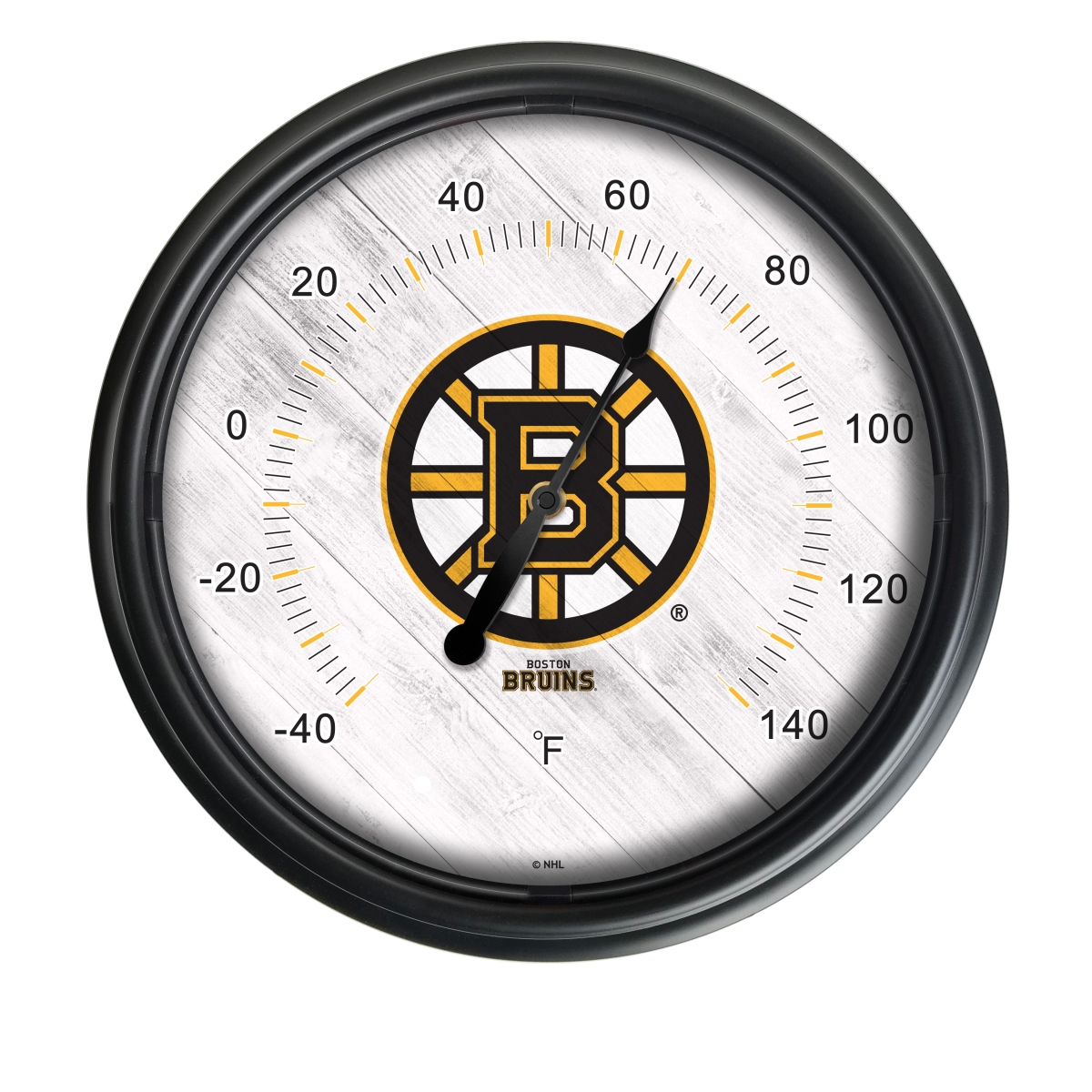 Picture of Holland Bar Stool ODThrm14BK-08BosBru NHL Boston Bruins 14 in. Dia. Indoor & Outdoor LED Thermometer&#44; Black
