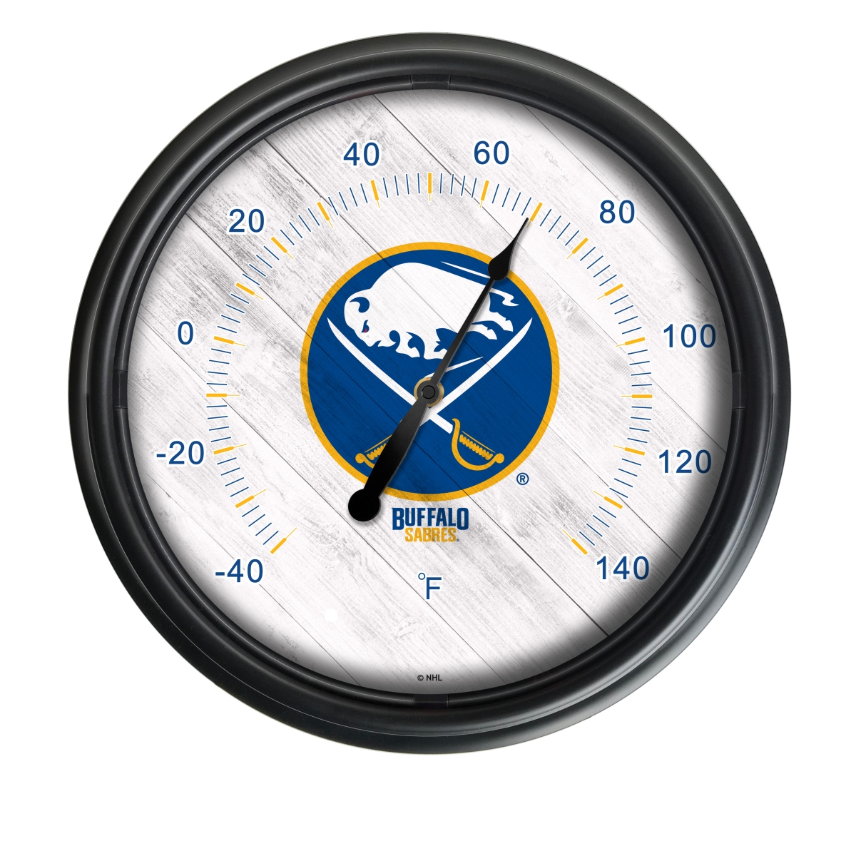 Picture of Holland Bar Stool ODThrm14BK-08BufSab NHL Buffalo Sabres 14 in. Dia. Indoor & Outdoor LED Thermometer&#44; Black