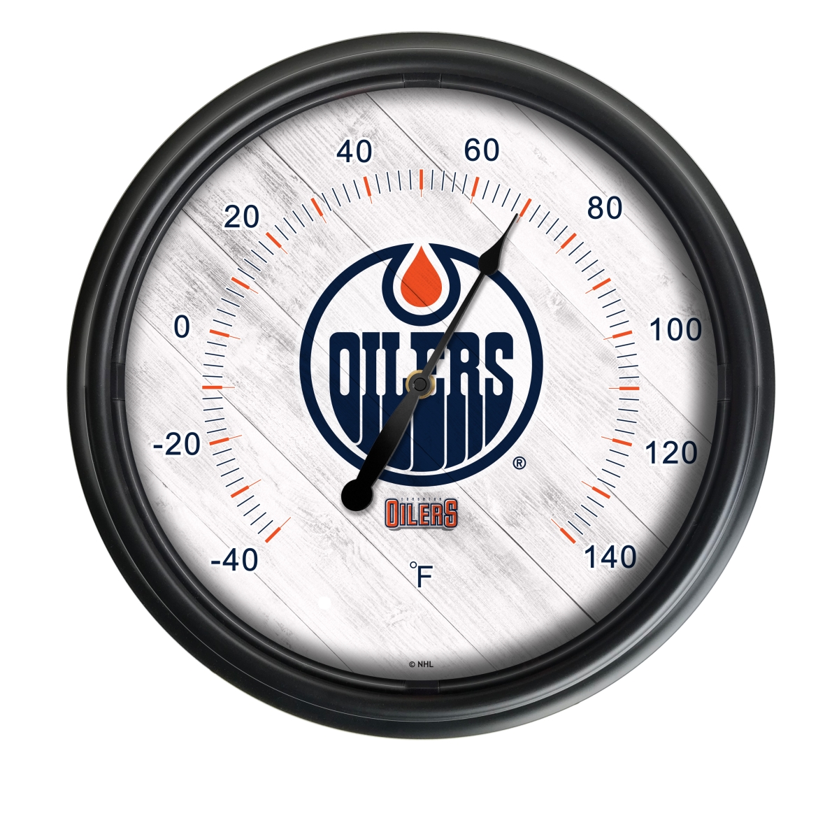 Picture of Holland Bar Stool ODThrm14BK-08EdmOil NHL Edmonton Oilers 14 in. Dia. Indoor & Outdoor LED Thermometer&#44; Black