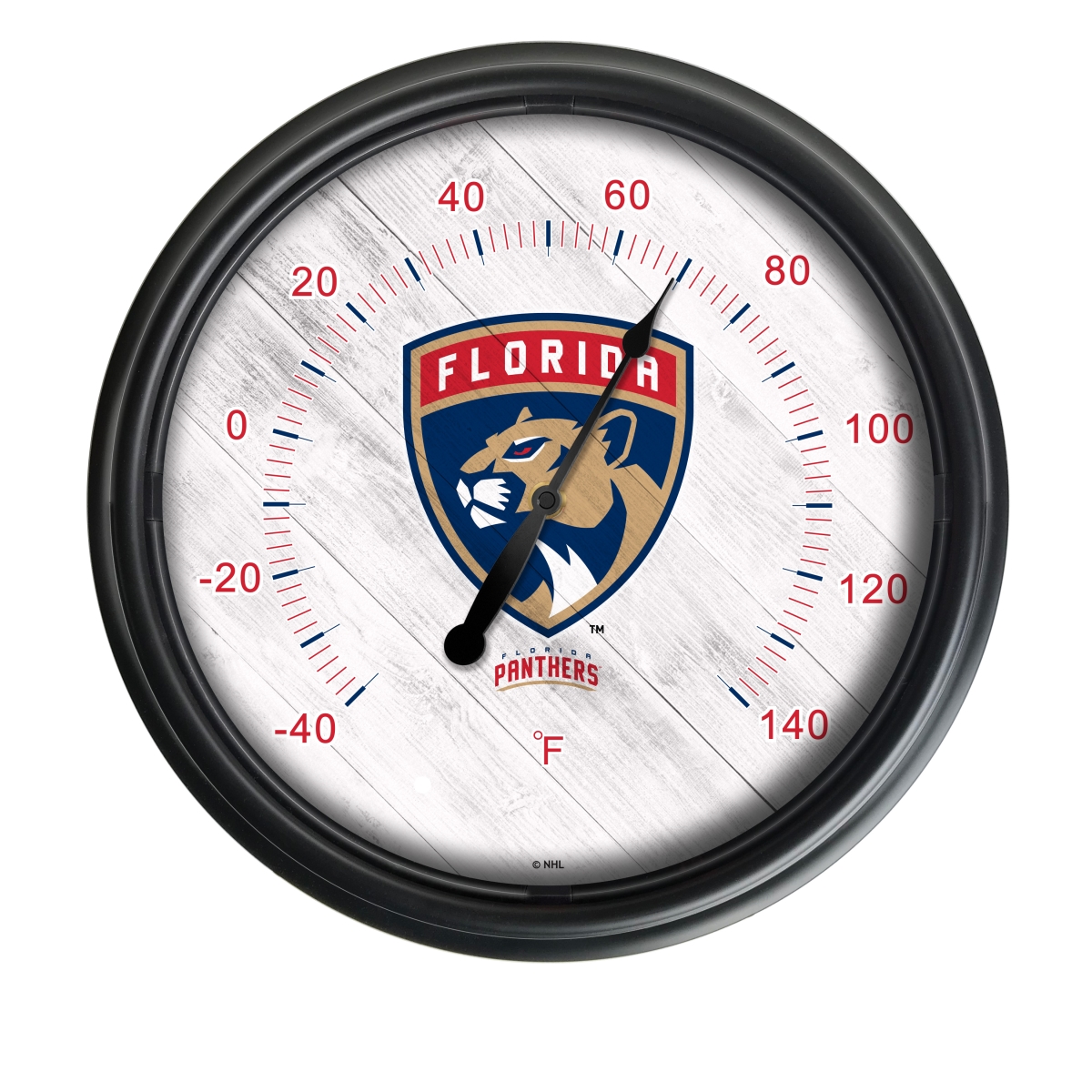 Picture of Holland Bar Stool ODThrm14BK-08FlaPan NHL Florida Panthers 14 in. Dia. Indoor & Outdoor LED Thermometer&#44; Black