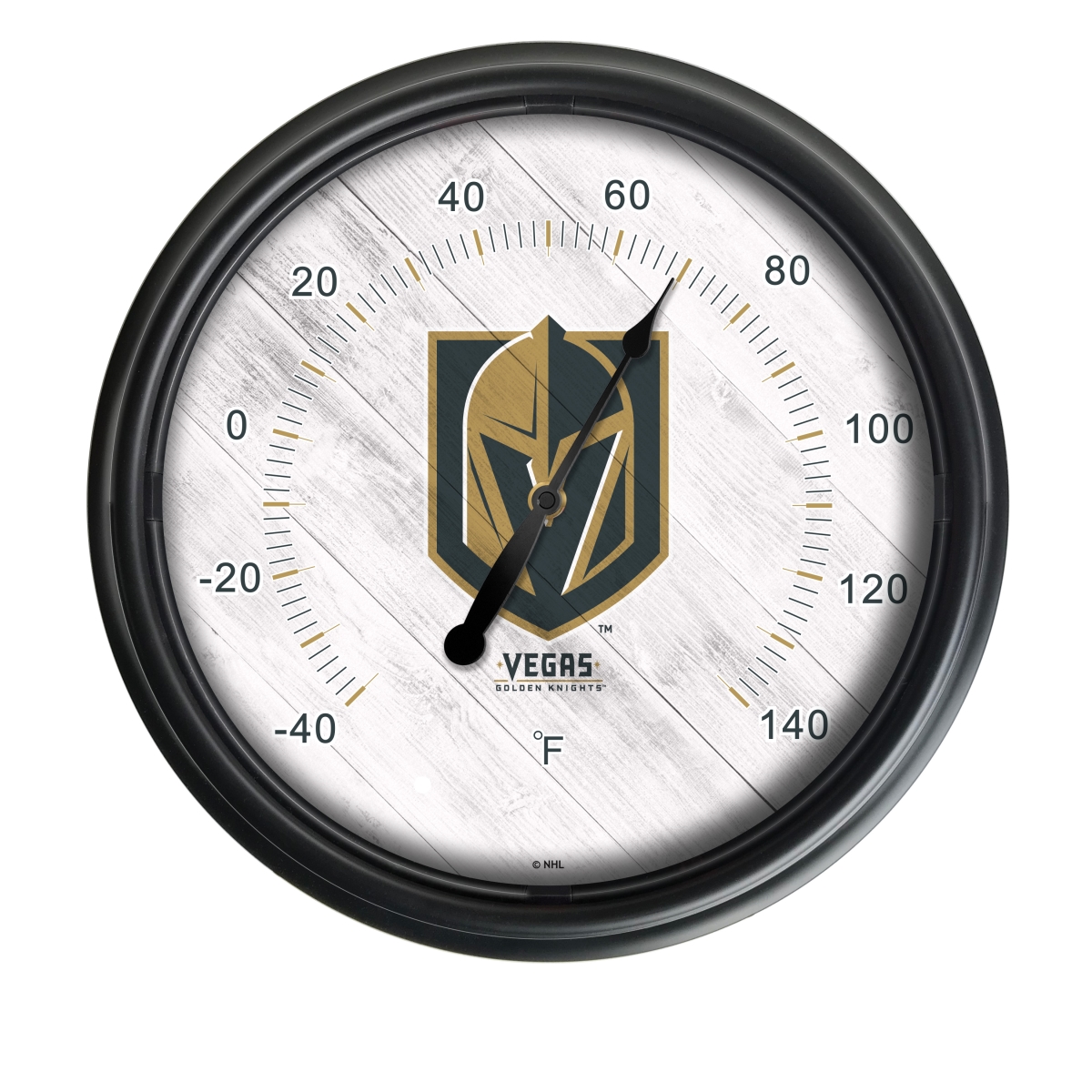 Picture of Holland Bar Stool ODThrm14BK-08LVGdKn NHL Vegas Golden Knights 14 in. Dia. Indoor & Outdoor LED Thermometer&#44; Black
