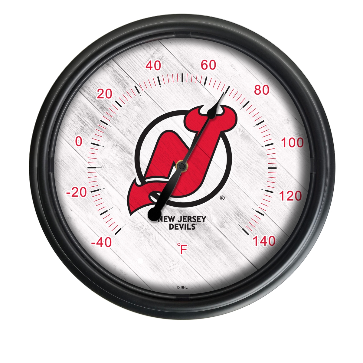 Picture of Holland Bar Stool ODThrm14BK-08NJDevl NHL New Jersey Devils 14 in. Dia. Indoor & Outdoor LED Thermometer&#44; Black