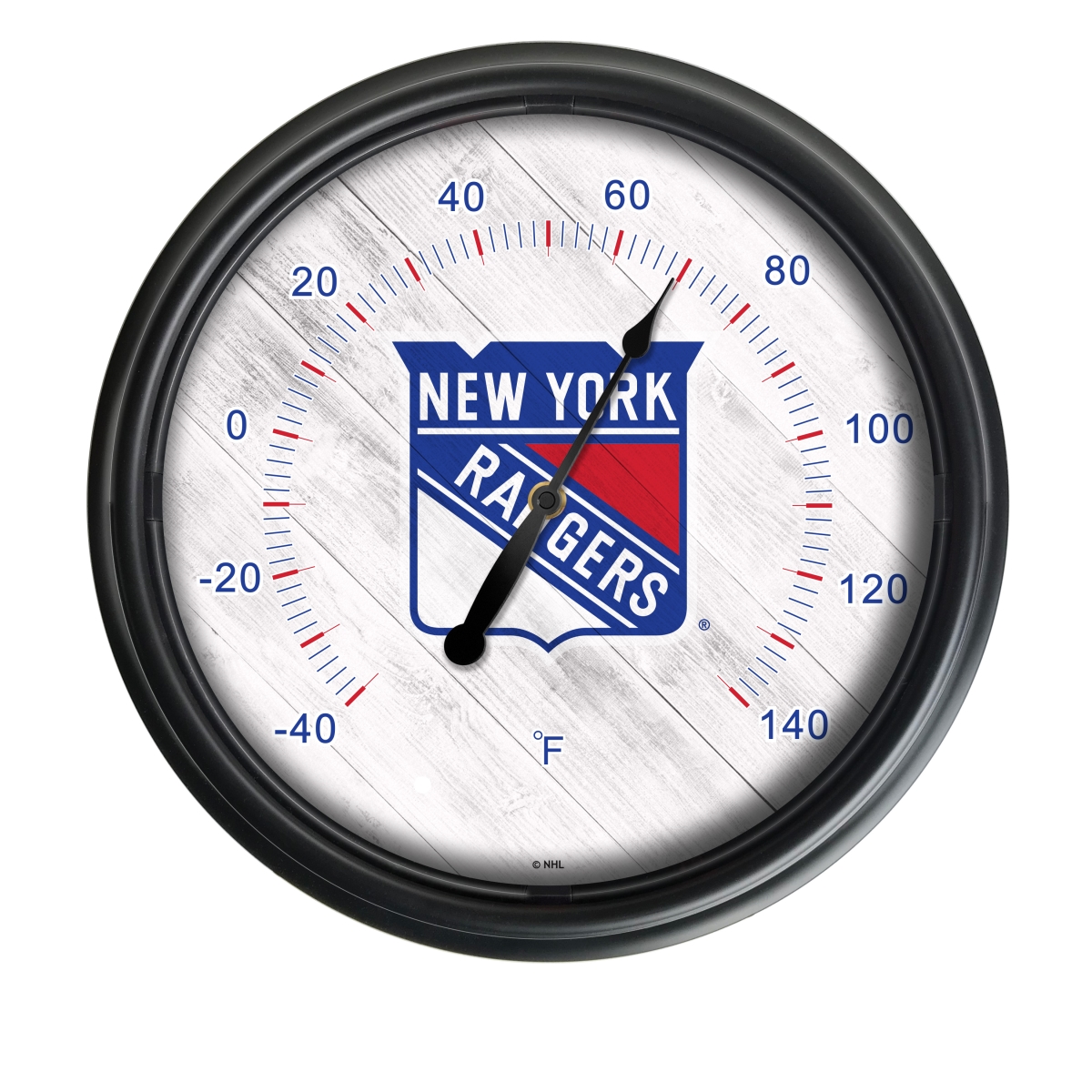 Picture of Holland Bar Stool ODThrm14BK-08NYRang NHL New York Rangers 14 in. Dia. Indoor & Outdoor LED Thermometer&#44; Black