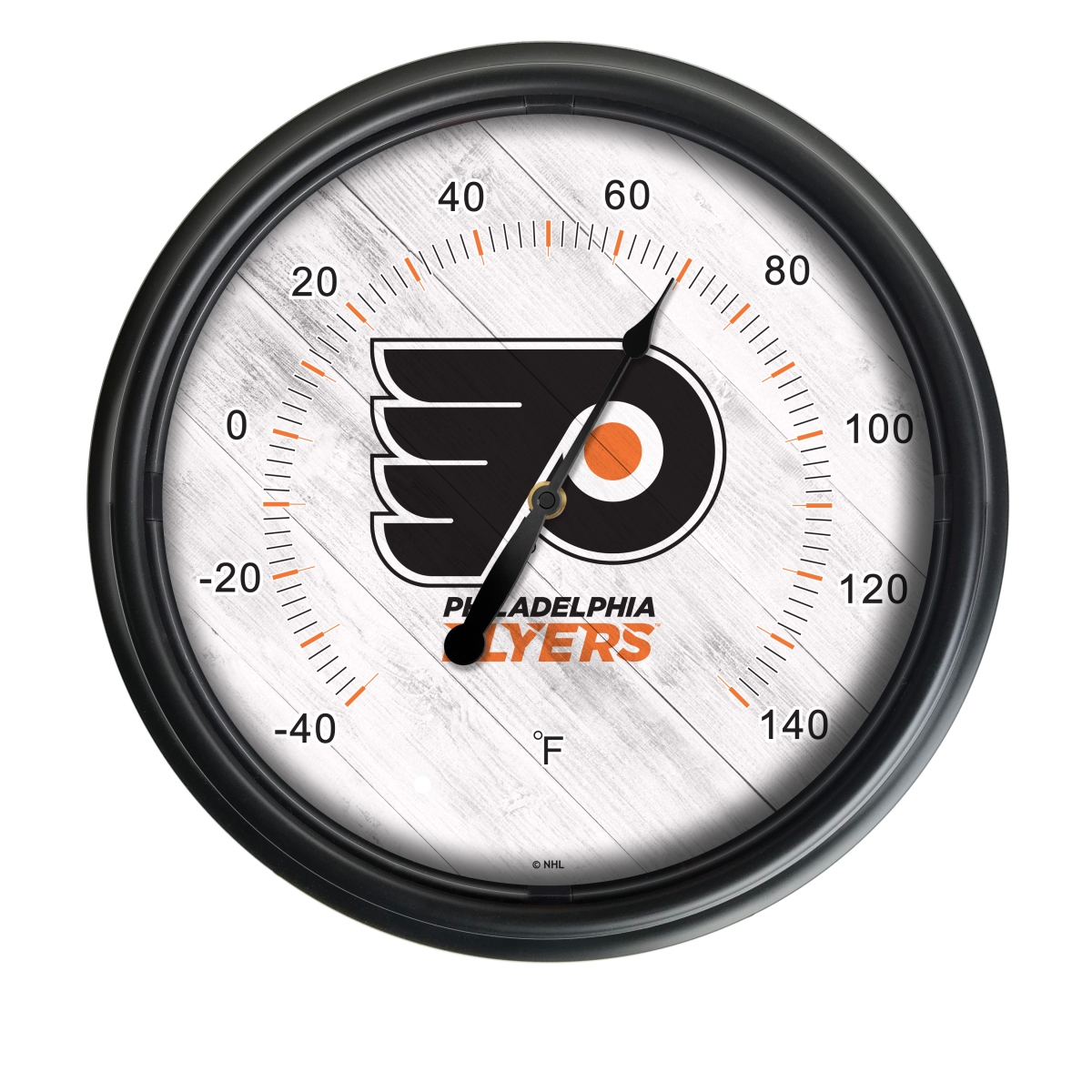 Picture of Holland Bar Stool ODThrm14BK-08PhiFly NHL Philadelphia Flyers 14 in. Dia. Indoor & Outdoor LED Thermometer&#44; Black