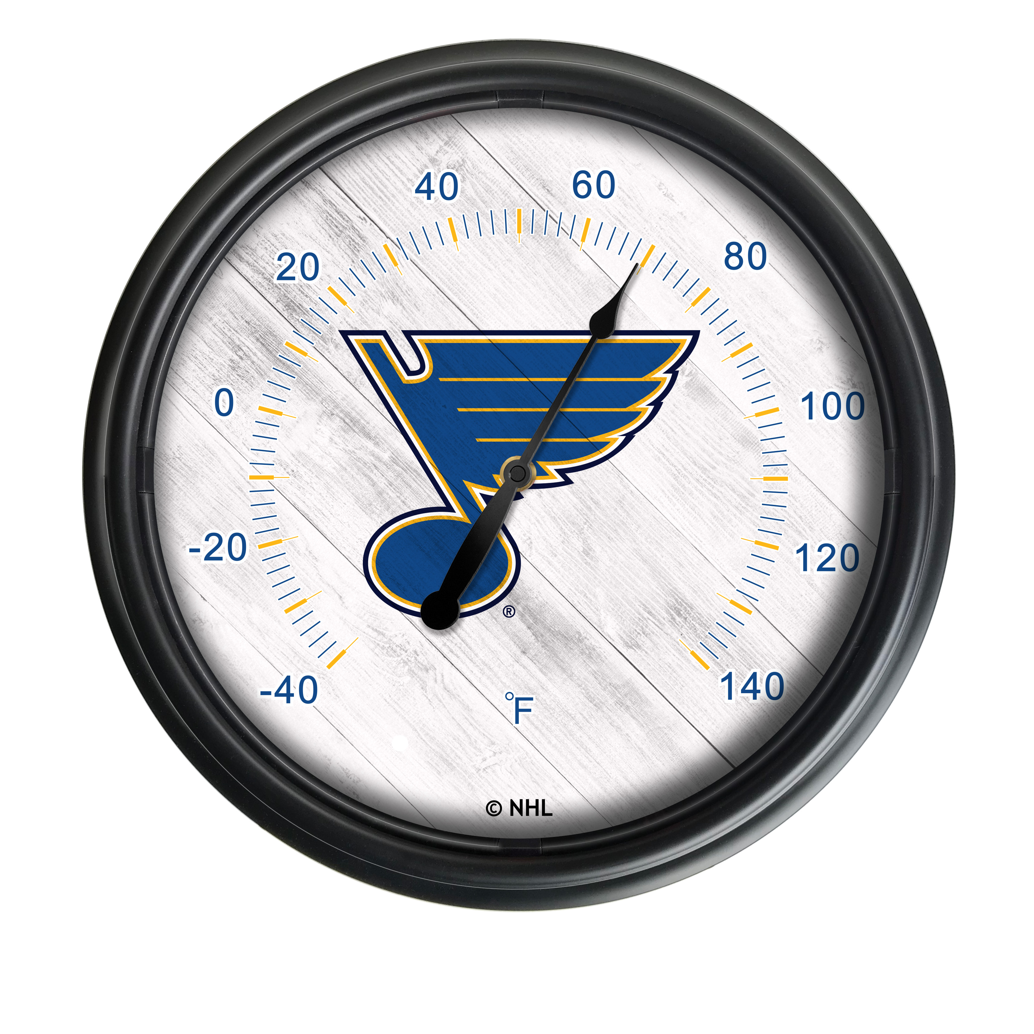 Picture of Holland Bar Stool ODThrm14BK-08STLBlu NHL St Louis Blues 14 in. Dia. Indoor & Outdoor LED Thermometer&#44; Black