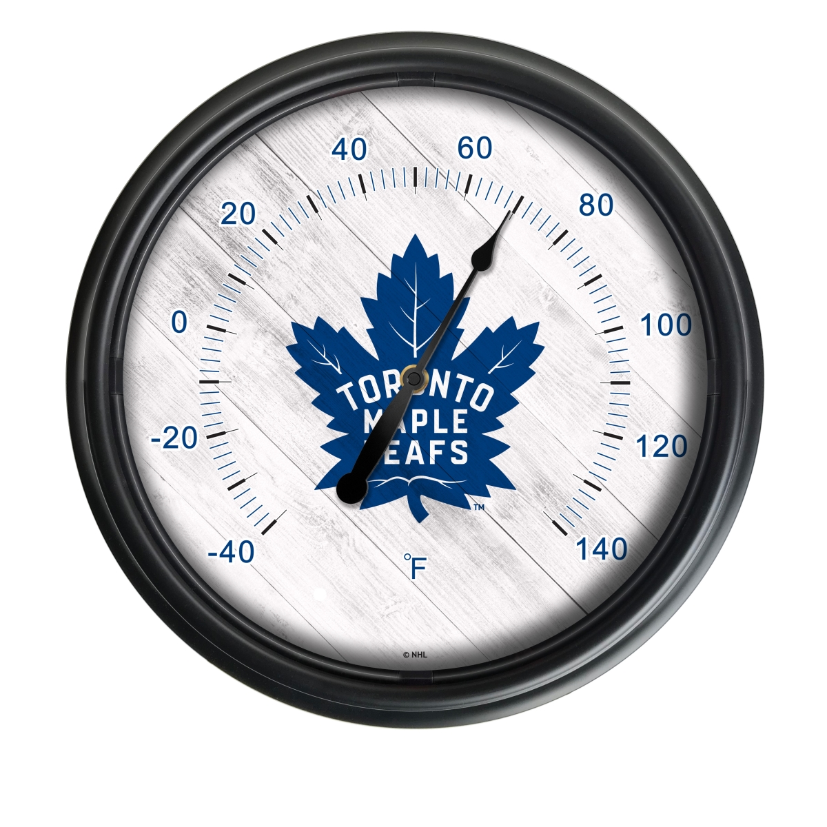 Picture of Holland Bar Stool ODThrm14BK-08TorMpl NHL Toronto Maple Leafs 14 in. Dia. Indoor & Outdoor LED Thermometer&#44; Black