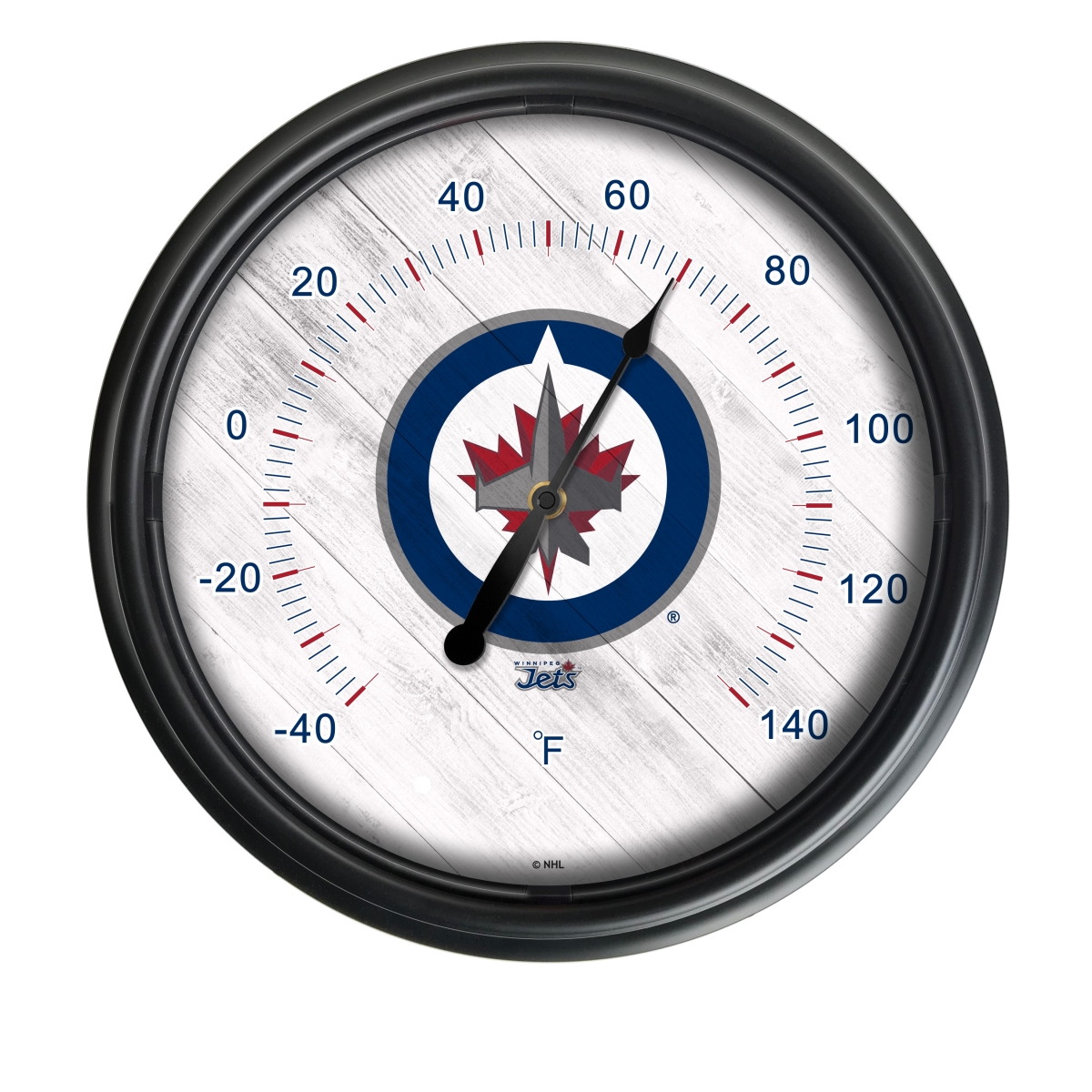 Picture of Holland Bar Stool ODThrm14BK-08WinJet NHL Winnipeg Jets 14 in. Dia. Indoor & Outdoor LED Thermometer&#44; Black