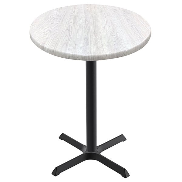 Picture of Holland Bar Stool OD211-3042BWOD30RWA 42 in. Tall OD211 Indoor & Outdoor All-Season Round Table with 30 in. Dia. White Ash Top
