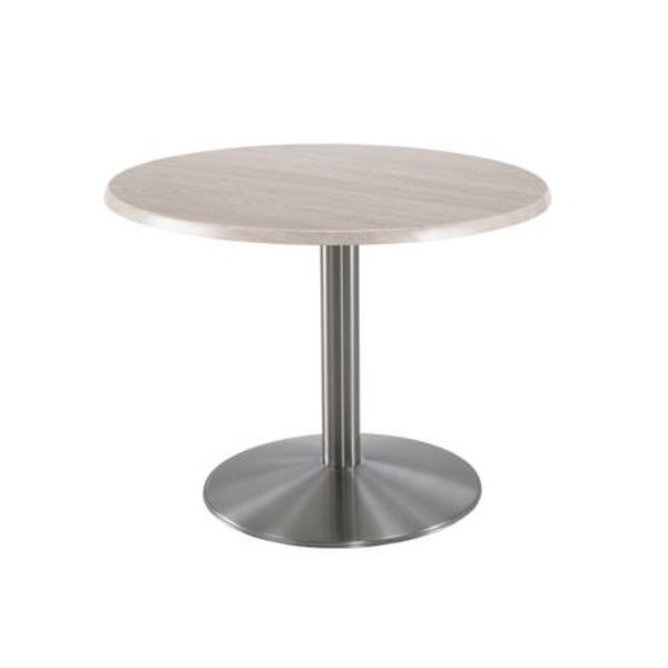 OD214-2230SSOD30RWA 30 in. Tall OD214 Indoor & Outdoor All-Season Round Table with 30 in. Dia. White Ash & Stainless Steel Top