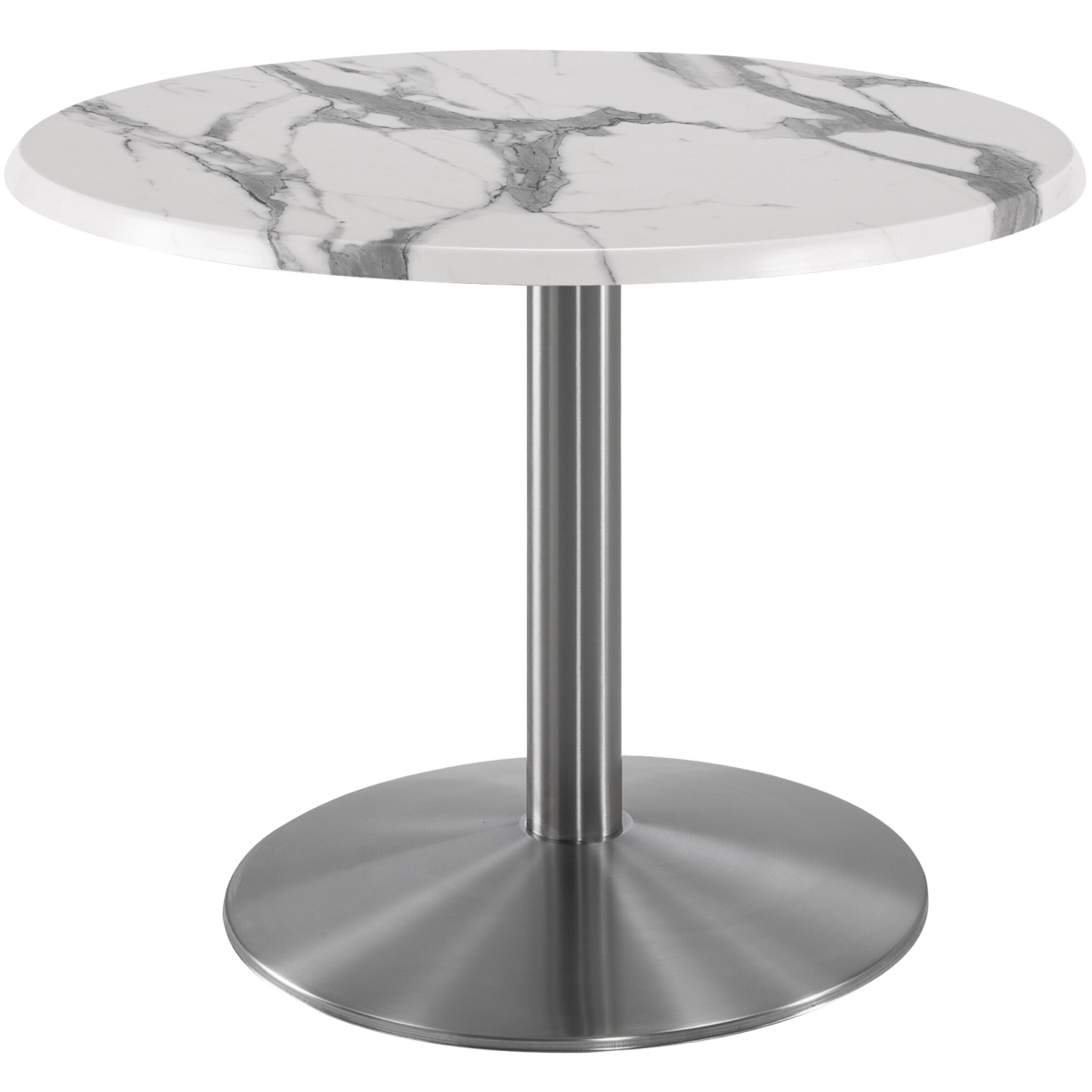 OD214-2230SSOD30RWM 30 in. Tall OD214 Indoor & Outdoor All-Season Round Table with 30 in. Dia. White Marble Top