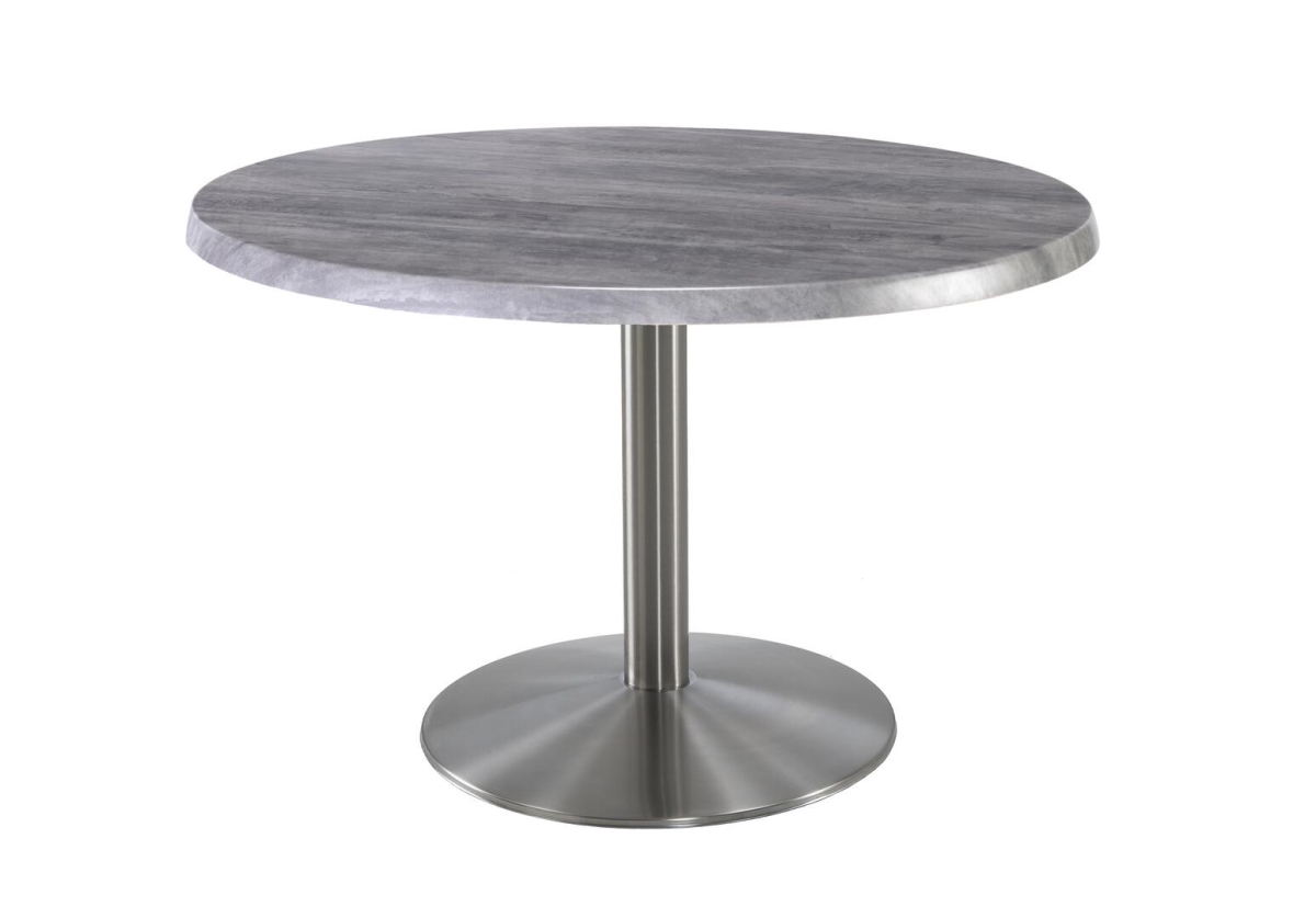 OD214-2230SSOD36RGryStn 30 in. Tall OD214 Indoor & Outdoor All-Season Round Table with 36 in. Dia. Greystone & Stainless Steel Top