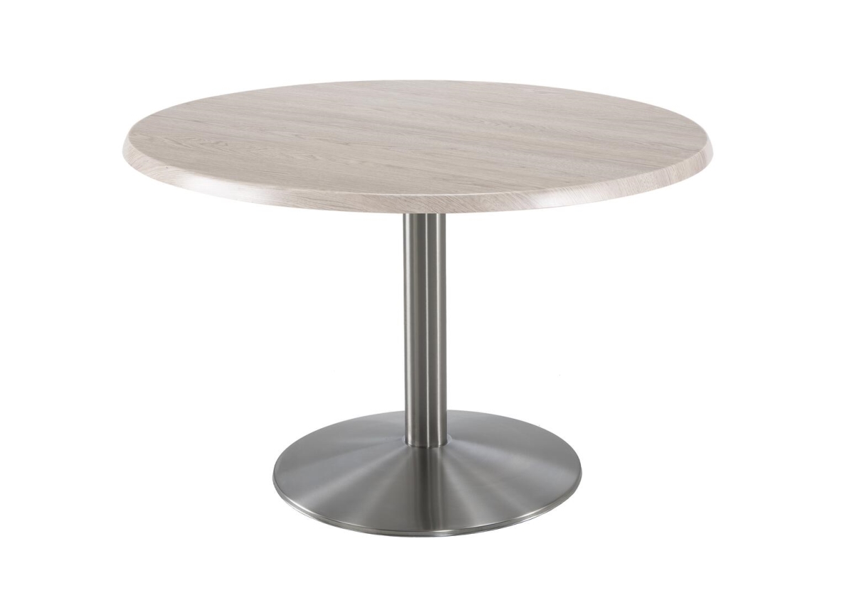 OD214-2230SSOD36RWA 30 in. Tall OD214 Indoor & Outdoor All-Season Round Table with 36 in. Dia. White Ash & Stainless Steel Top