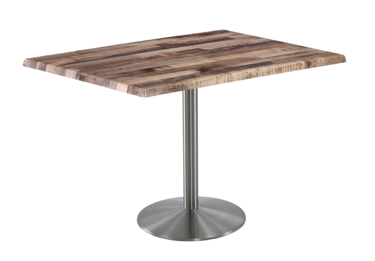 OD214-2236SSOD3048Rustic 36 in. Tall OD214 Indoor & Outdoor All-Season Rectangle Table with 30 x 48 in. Rustic & Stainless Steel Top
