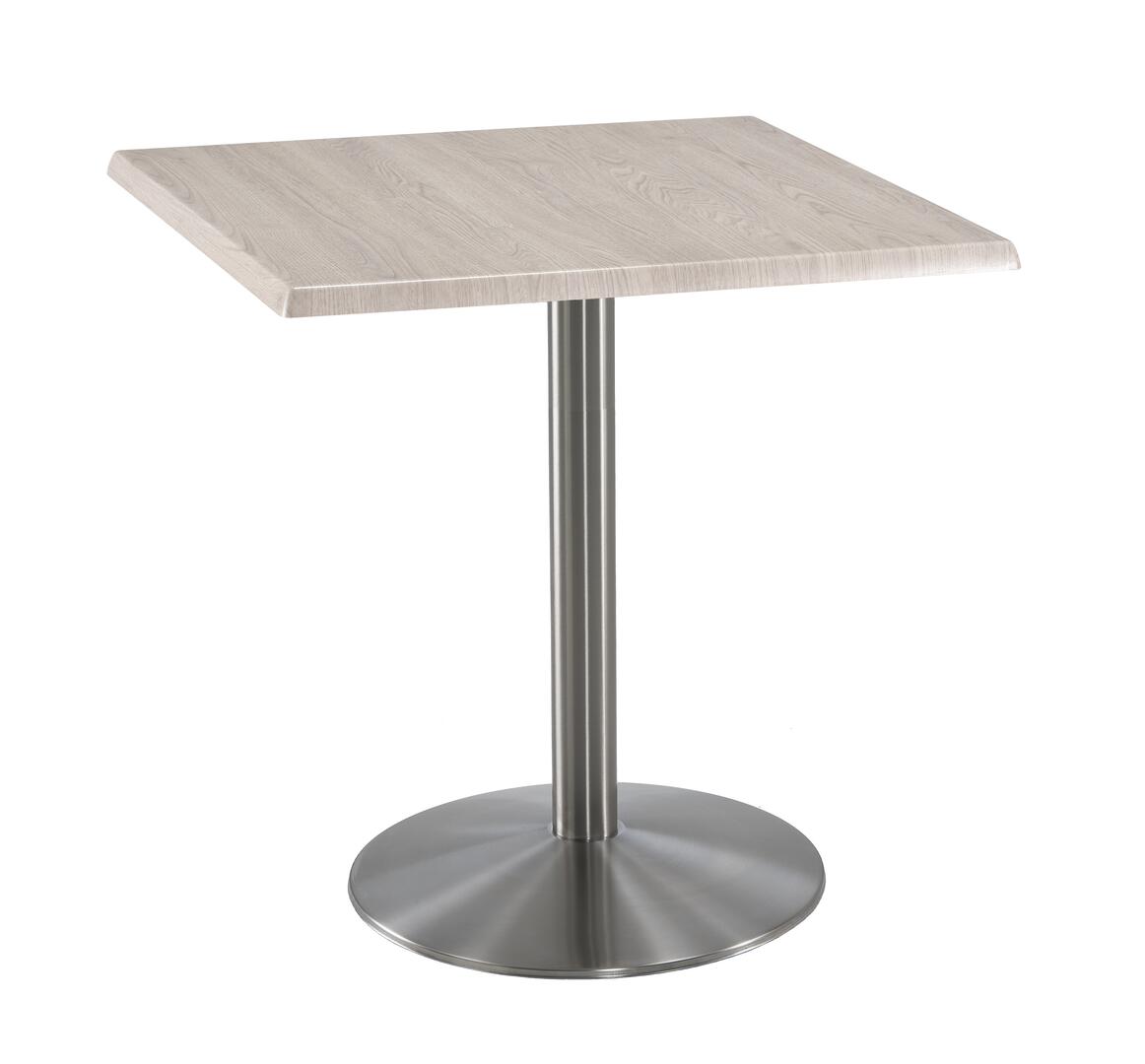 OD214-2236SSOD30SQWA 36 in. Tall OD214 Indoor & Outdoor All-Season Square Table with 30 x 30 in. White Ash & Stainless Steel Top
