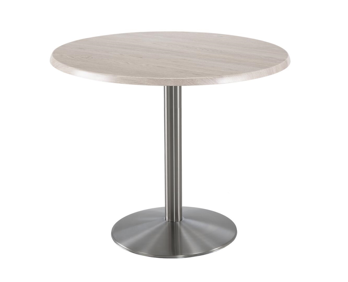 OD214-2236SSOD36RWA 36 in. Tall OD214 Indoor & Outdoor All-Season Round Table with 36 in. Dia. White Ash & Stainless Steel Top